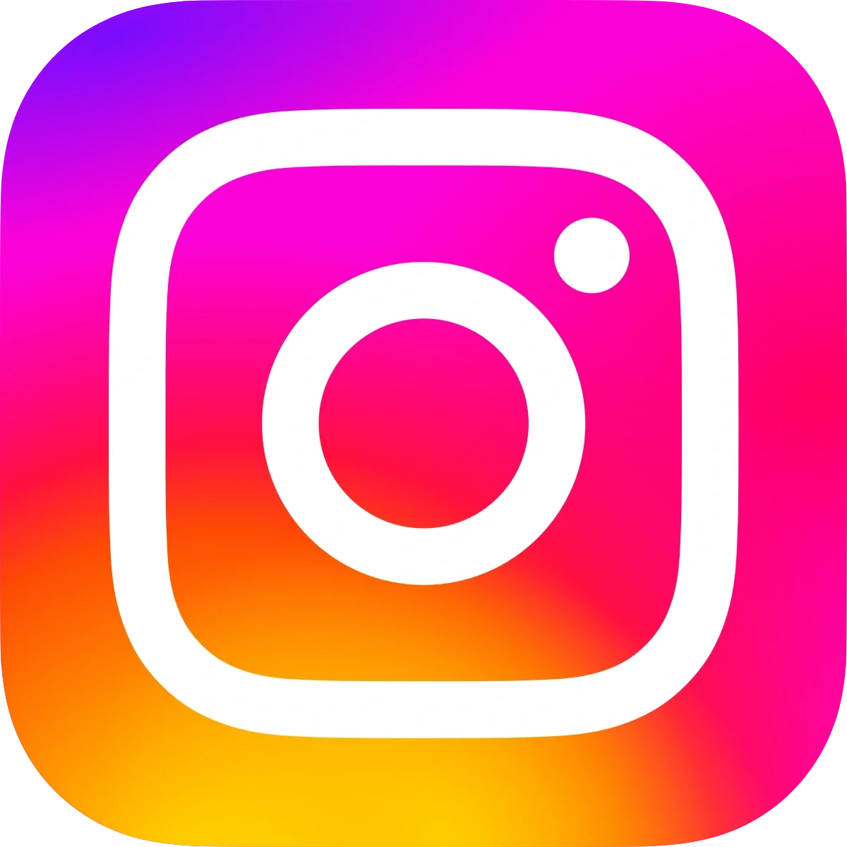 Logo di Instagram con sfondo a gradiente di colori rosa, viola, arancione e giallo.