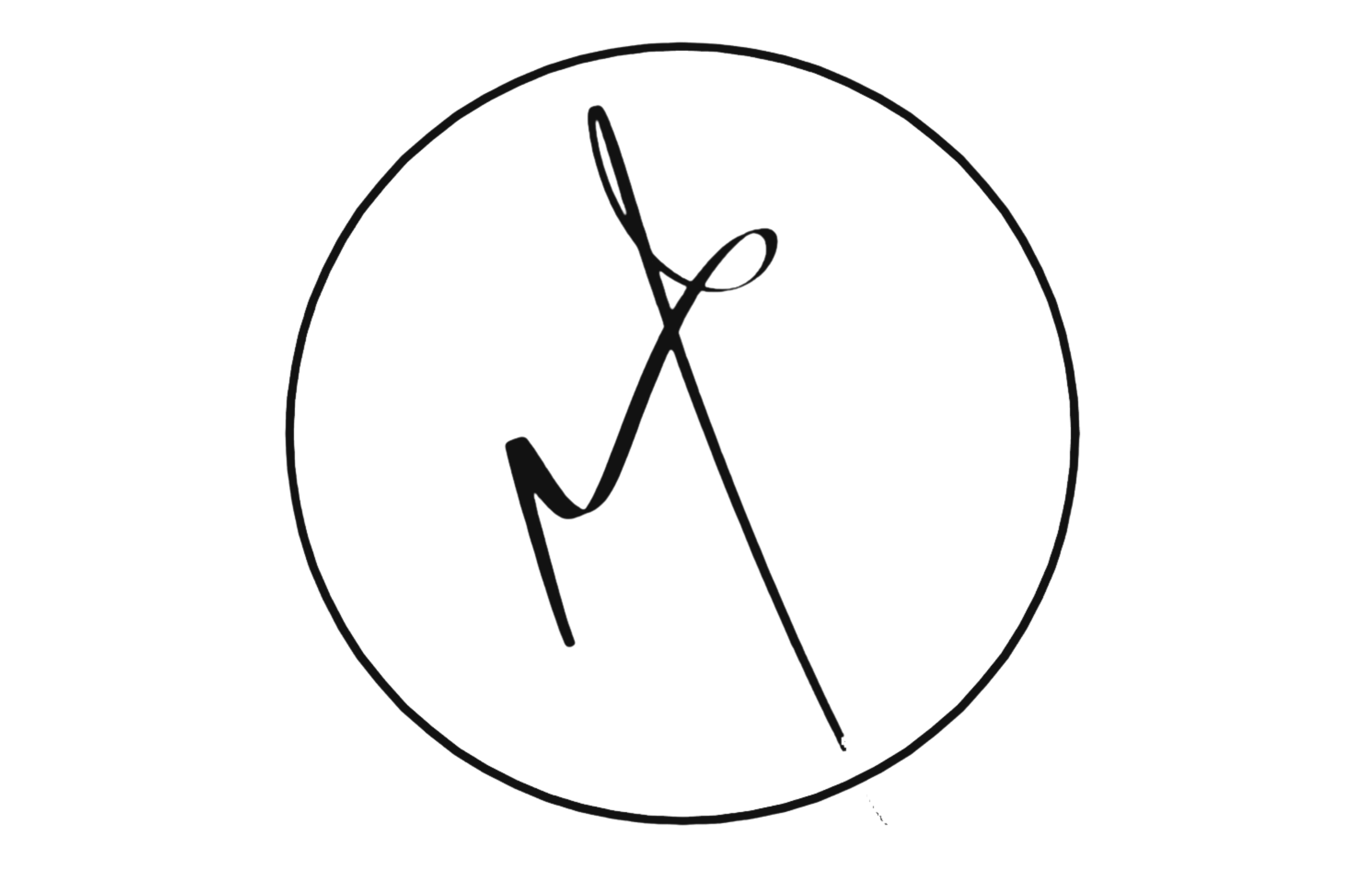 Logo de couleur noir avec un cercle contenant une lettre 'M' stylisée.