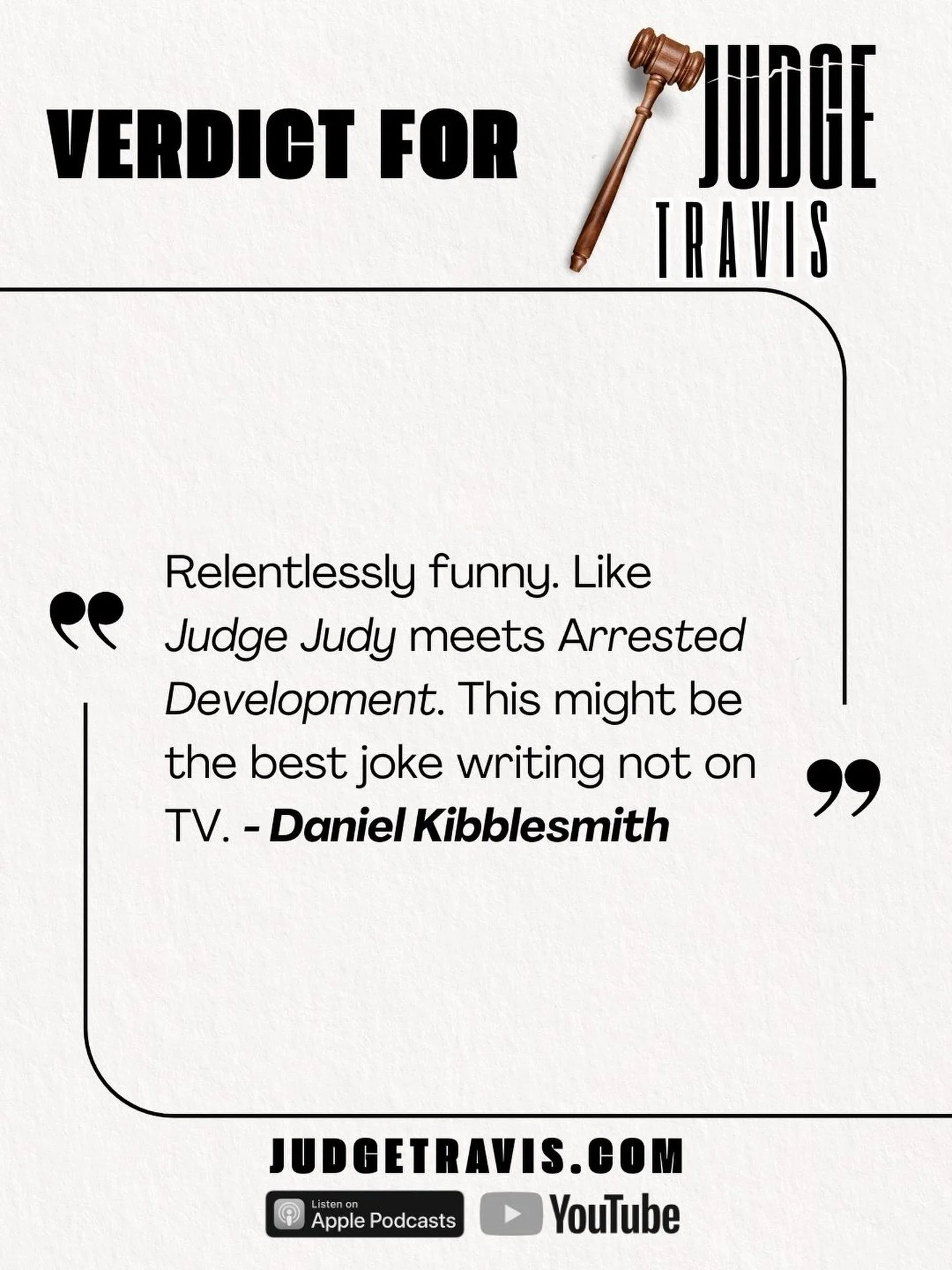 a verdict for #JudgeTravis from @daniel.kibblesmith. and for some of the best joke writing that IS on tv check out @hellcullen&rsquo;s #StripLaw on Netflix (which Kibblesmith wrote on)! 2026 is the year for court-related madness!