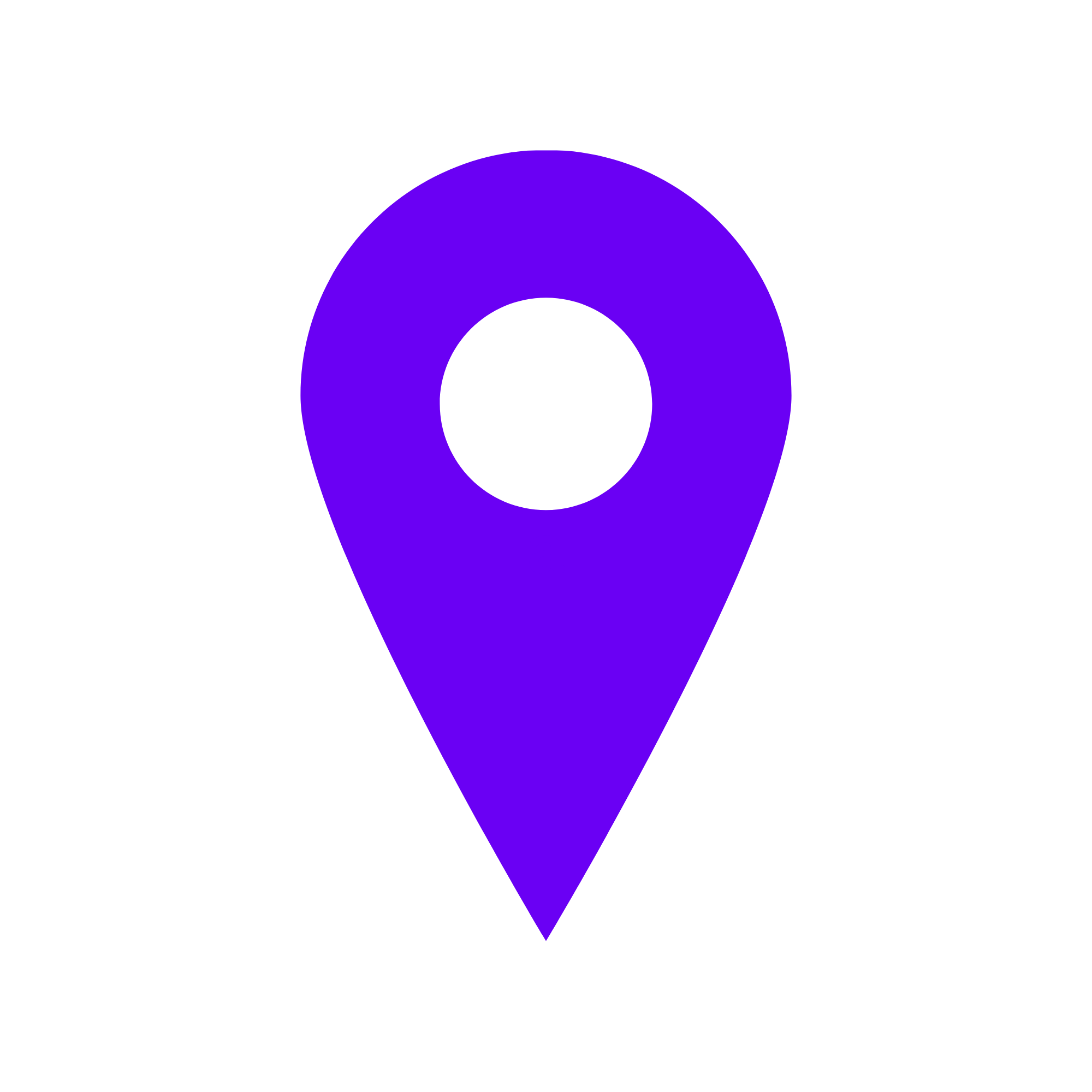 Purple location marker icon on black background.