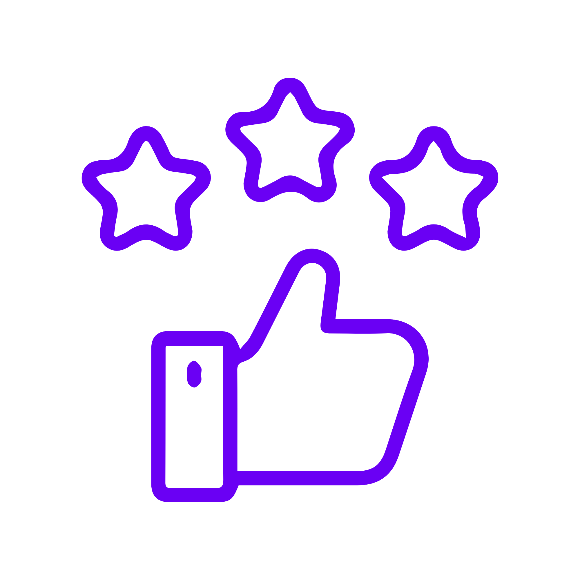 A string of purple star-shaped LED lights on a black background.