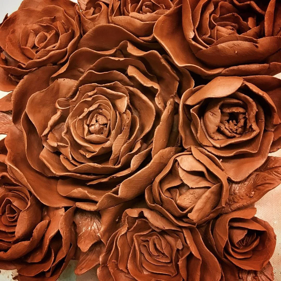 Peony Tile (In Progress Shot)
2019. 7"x7"
Earthenware