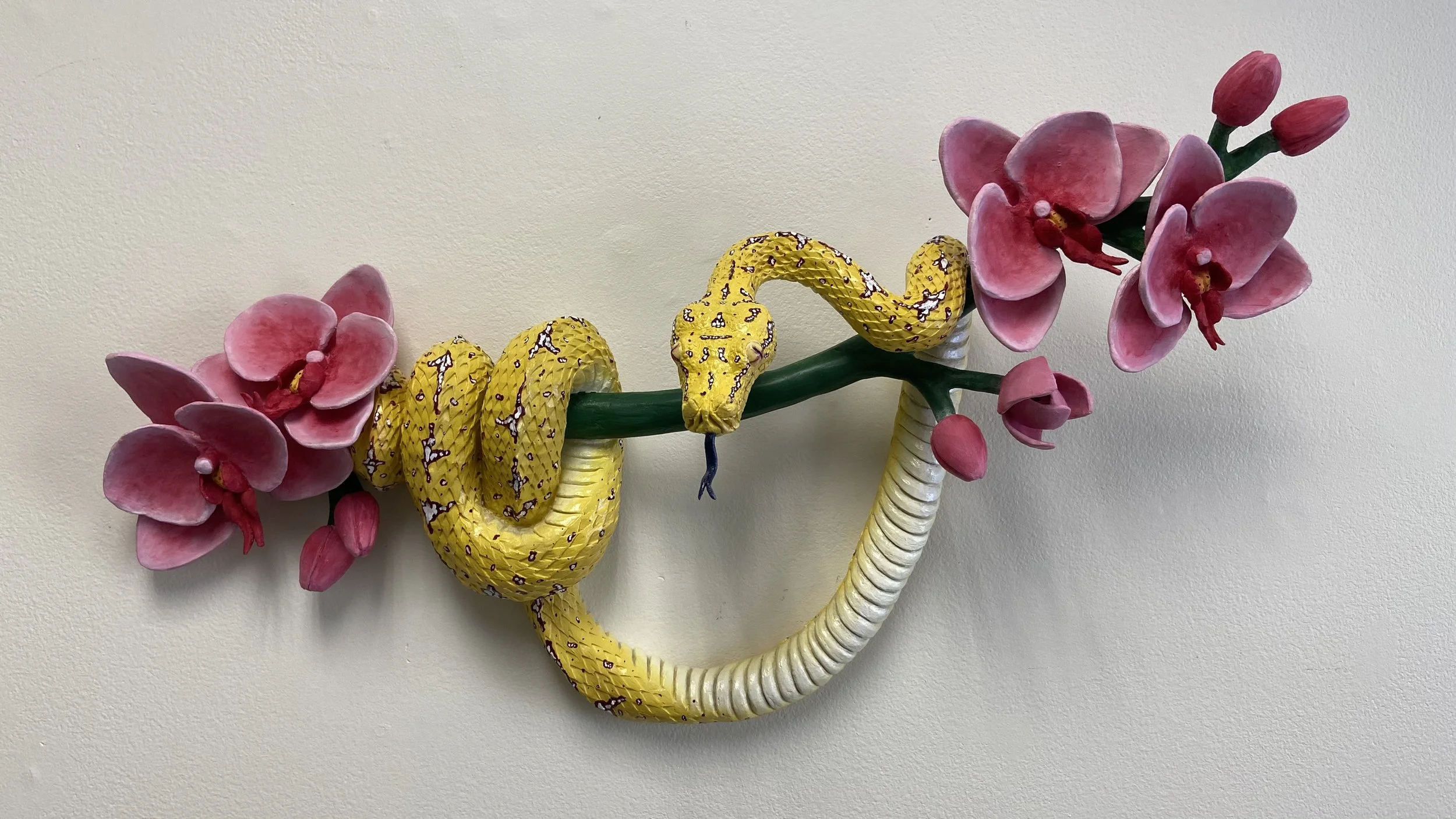 Green Tree Python
2020
Stoneware, Acrylic, Gouache 