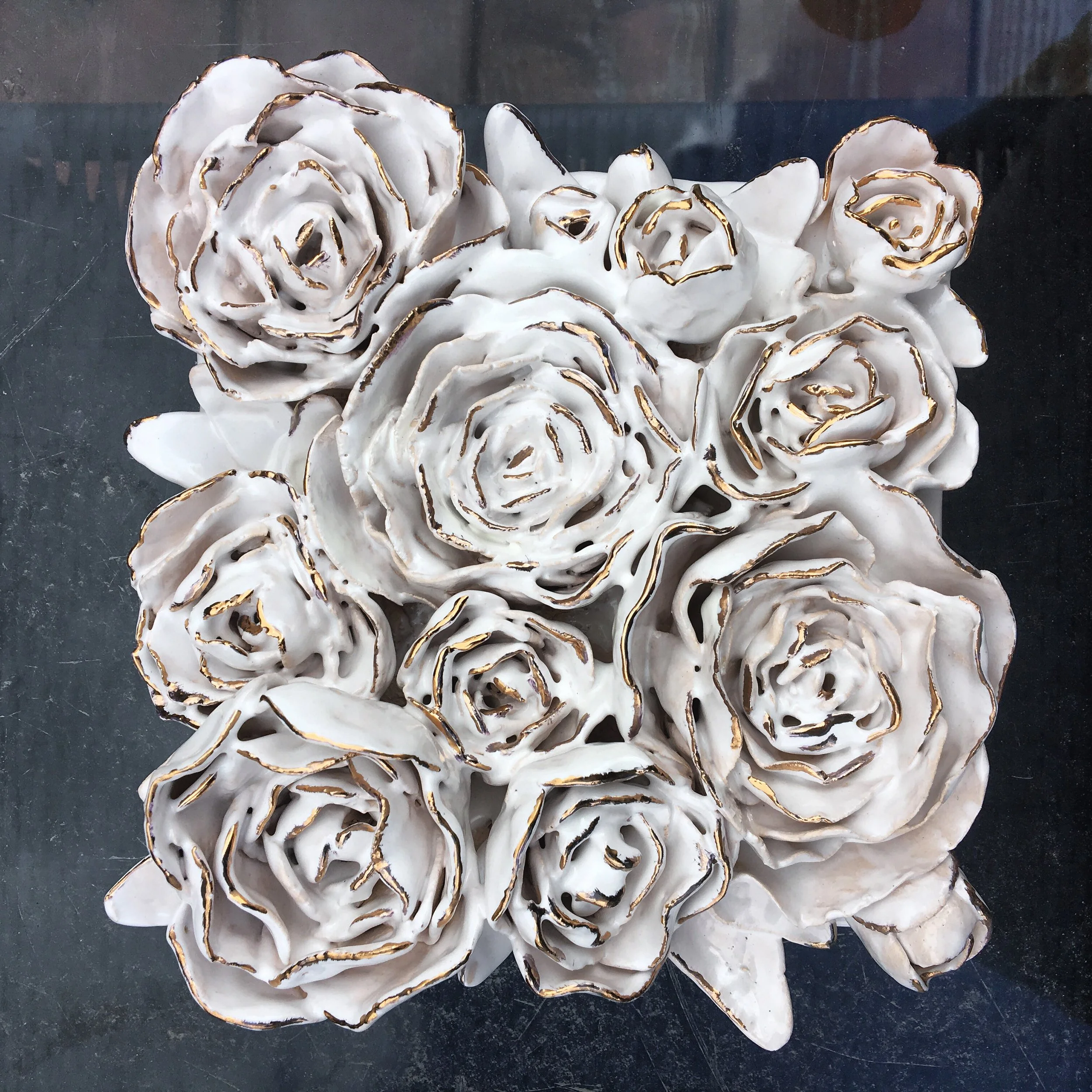 Floral Tile
2019. 7"x7"
Earthenware, Glaze, Luster