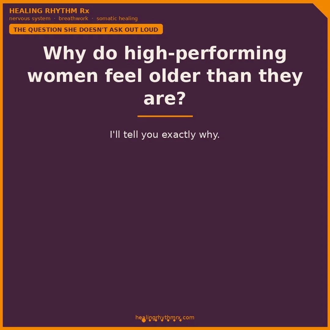 ⁠
Why do high-performing women feel older than they are?⁠
⁠
I'll tell you exactly why &mdash; and it has nothing to do with time.⁠
⁠
It's the chronic, low-level stress response your body has been running silently for years.⁠
⁠
Cortisol breaks down co