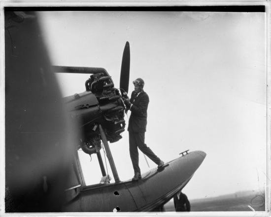 Col. Lindbergh at Scarboro Airport in Maine..jpg
