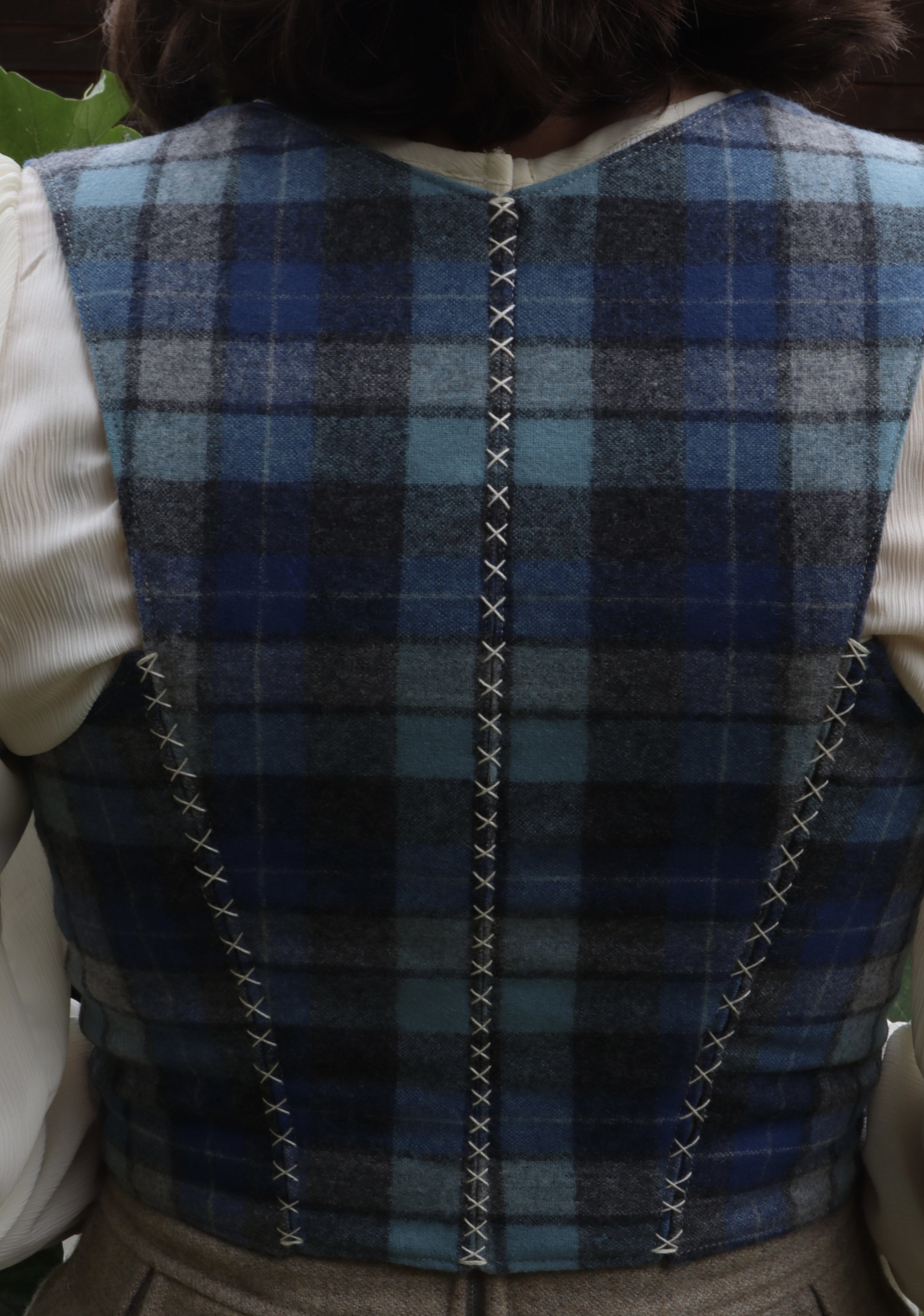 *Ready To Ship* Belladonna Bodice | Medium | Aqua Plaid