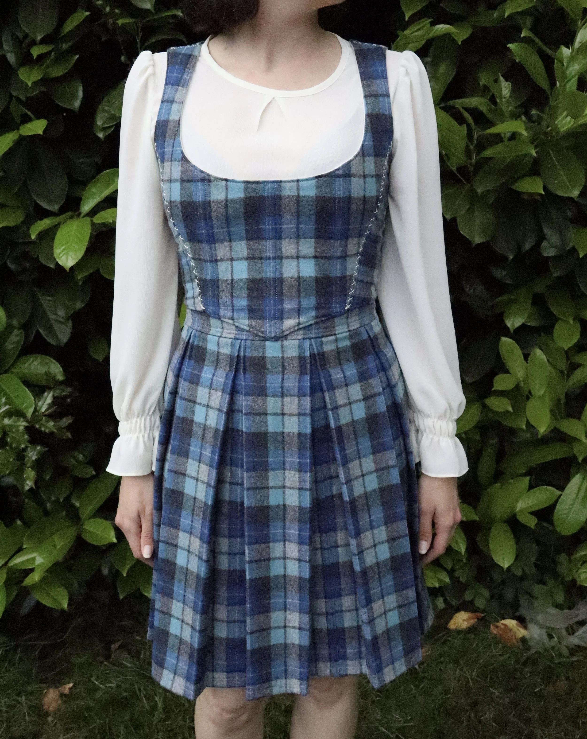 *Ready To Ship* Set of Finfolk Bodice & Pleated Skirt | Medium | Aqua Plaid