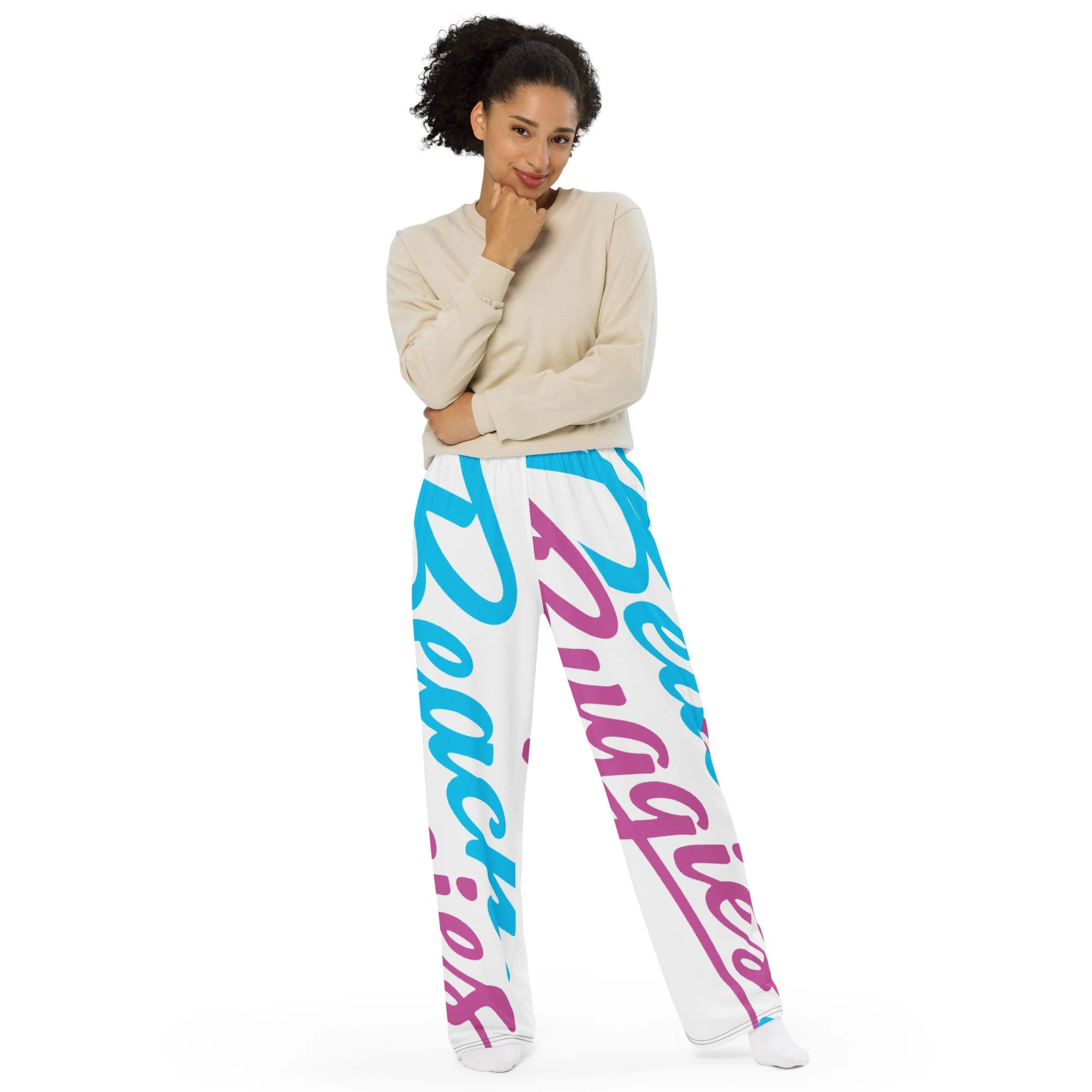 All-over print unisex wide-leg pants