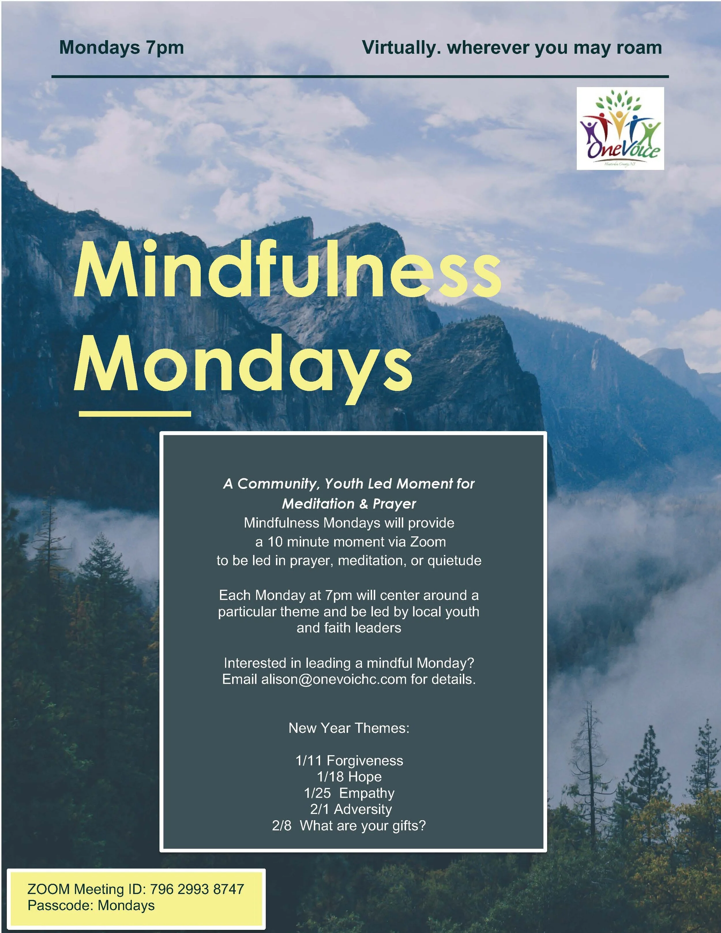 New Dates: Mindfulness Mondays