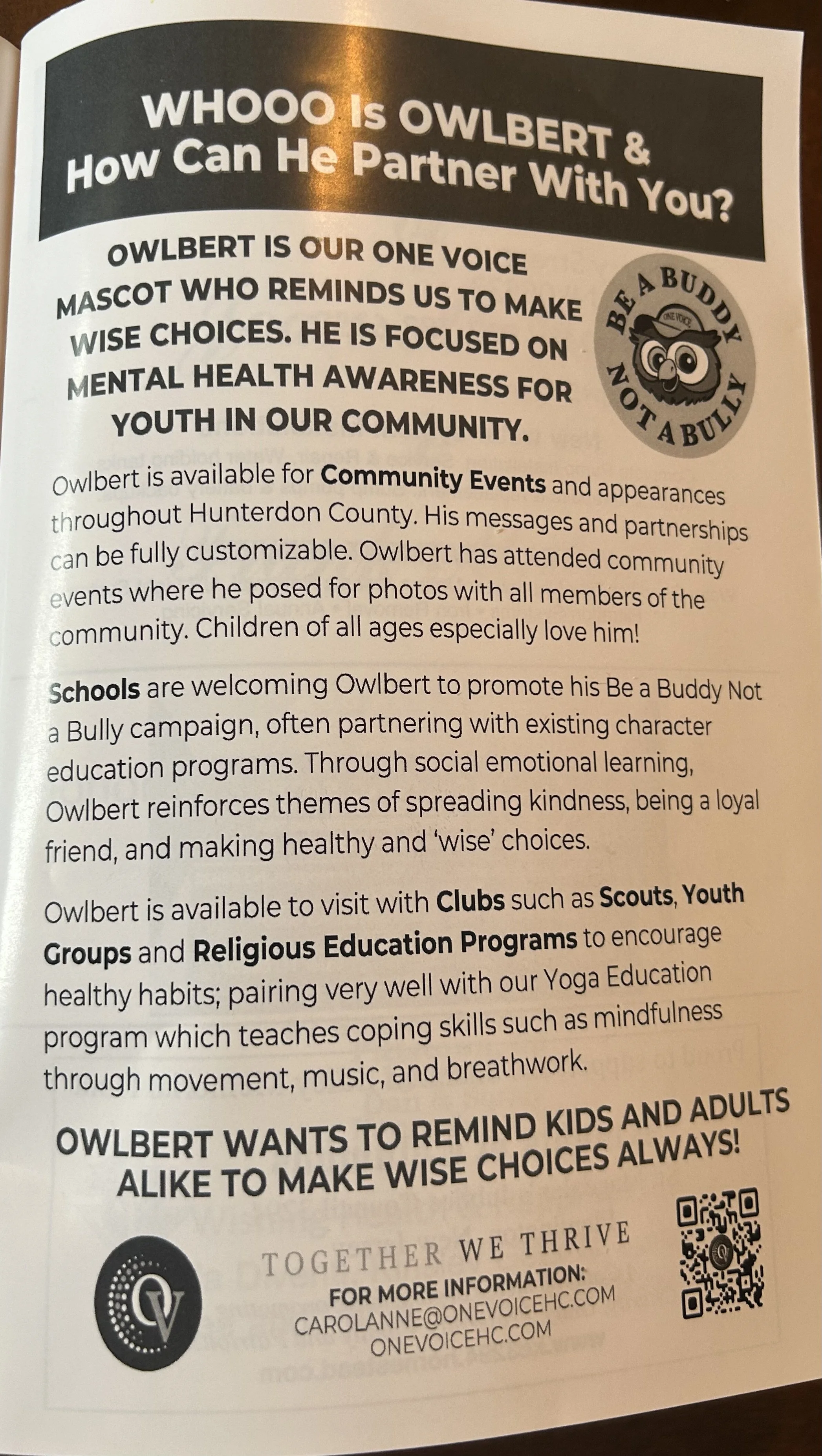 One Voice Ad in program.jpg