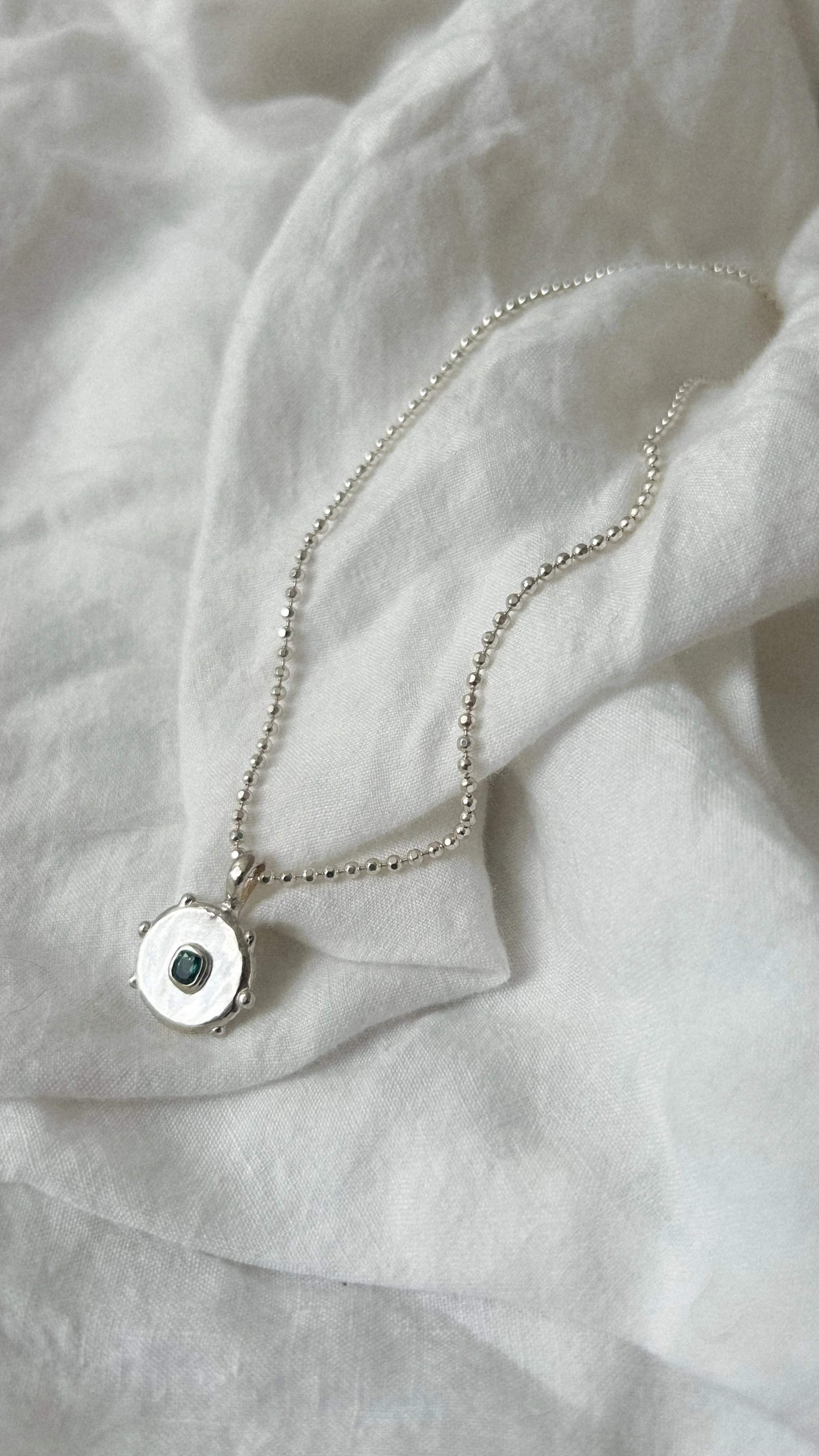 Cleo Pendant- green sapphire 2