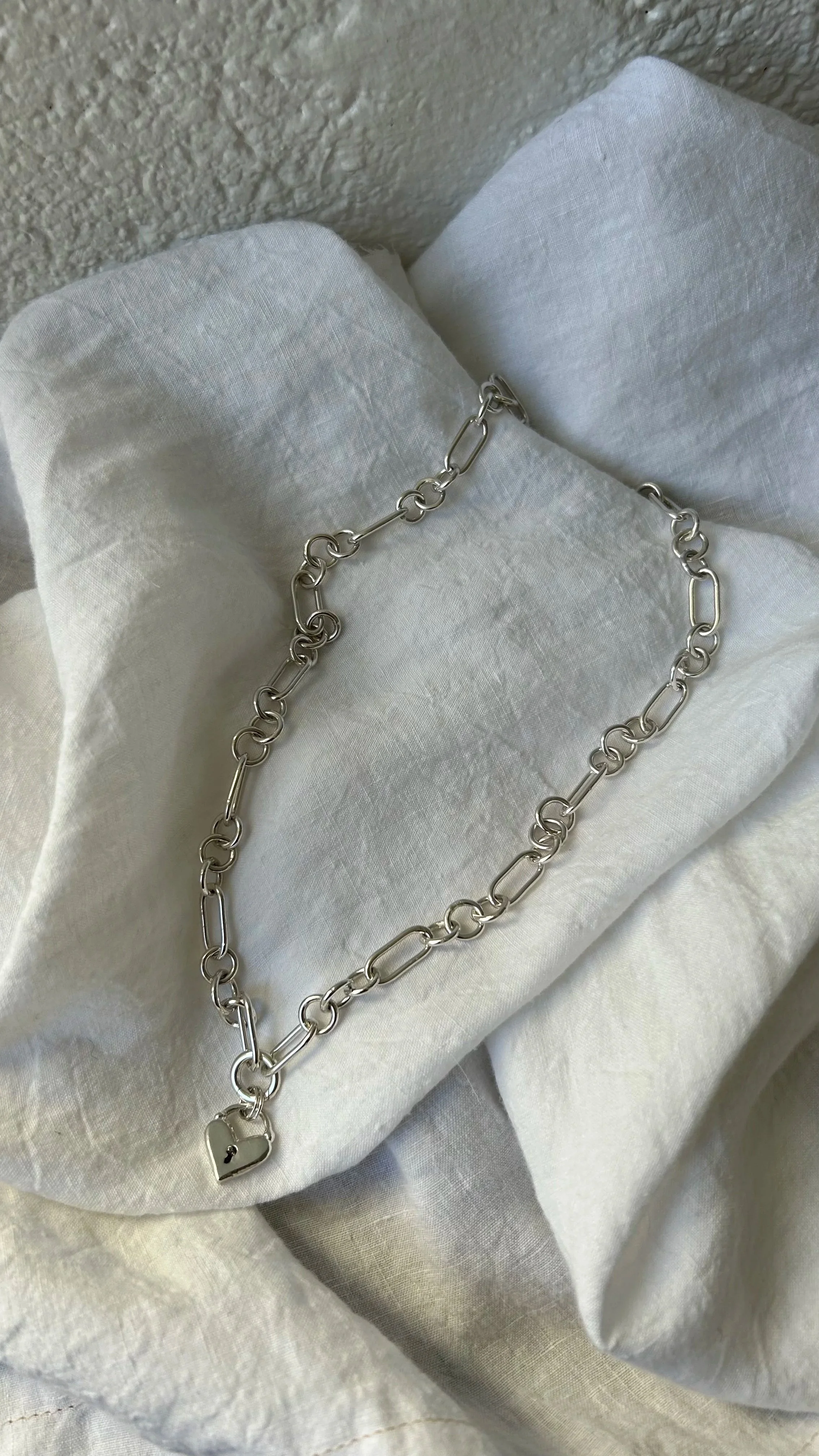 Sweetheart Pendant on Handmade Chunky Chain