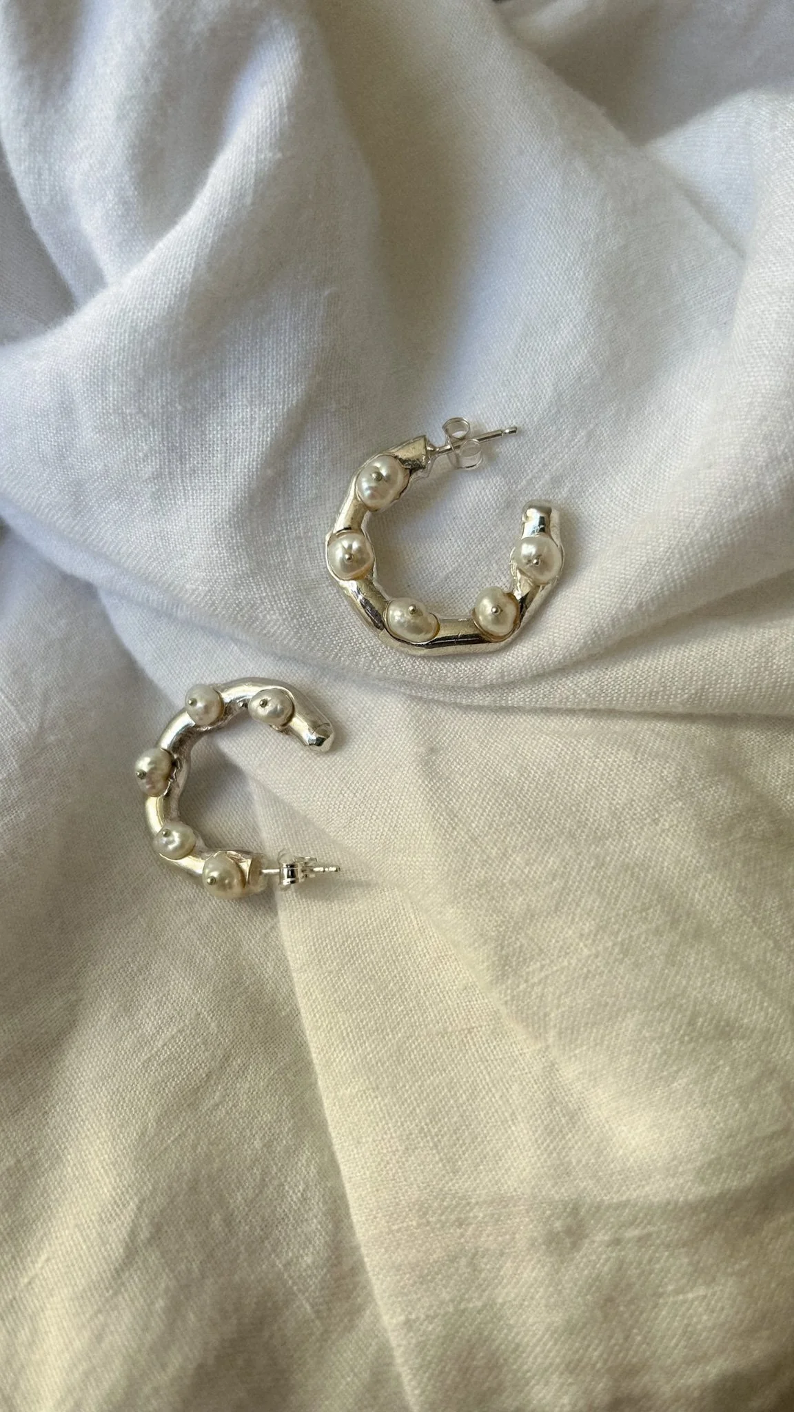 Selene Pearl Hoops