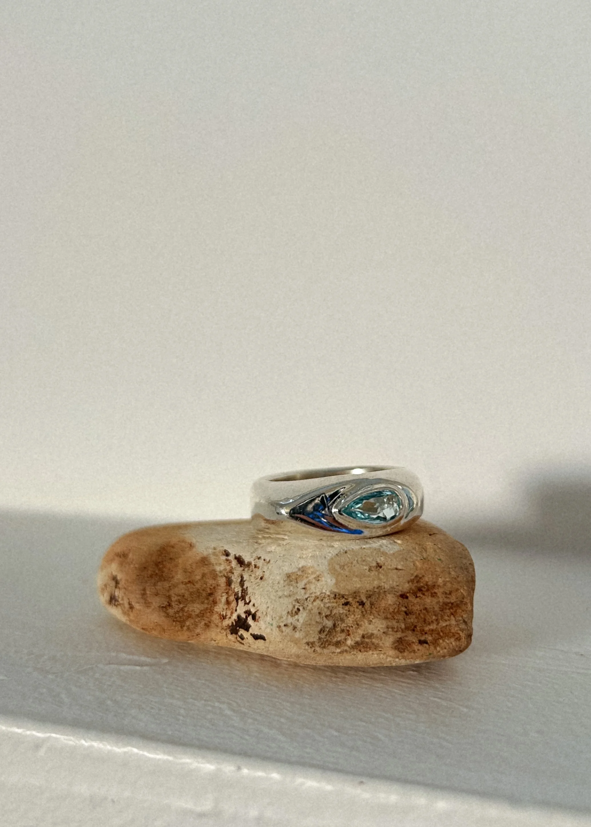 Palmer Chunky Signet with Aquamarine