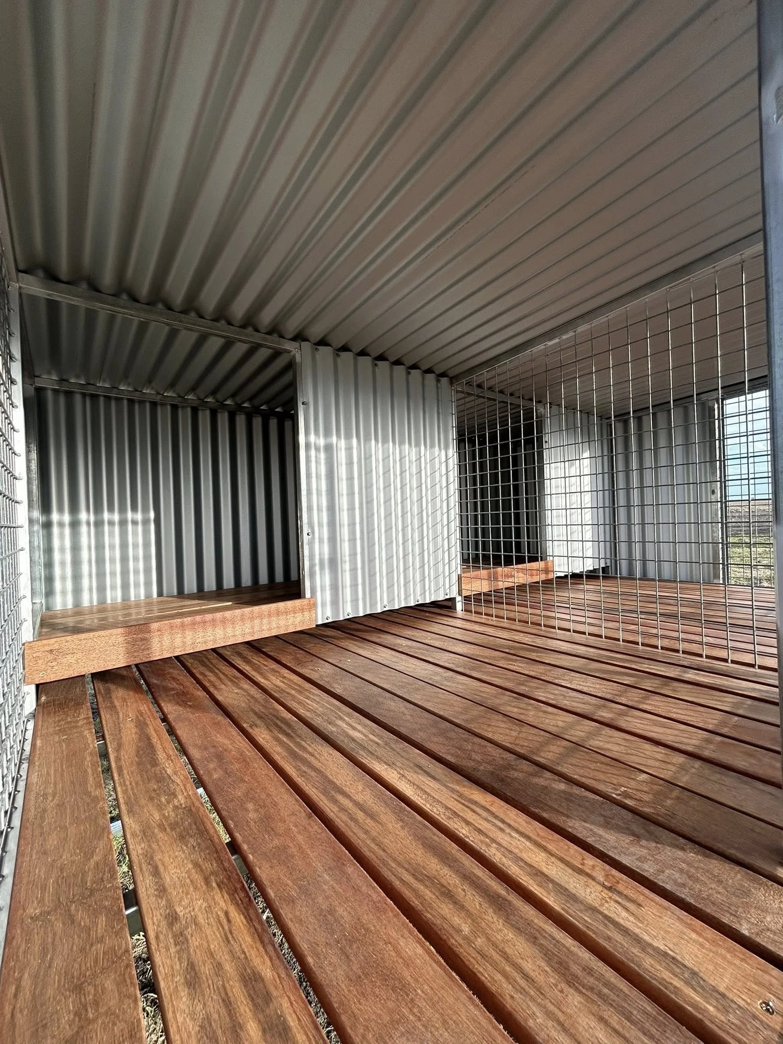 Dog Kennel Rear Section - Half enclosed with false floor