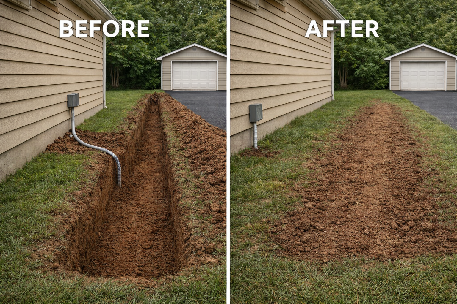 Backyard Utility Trenching