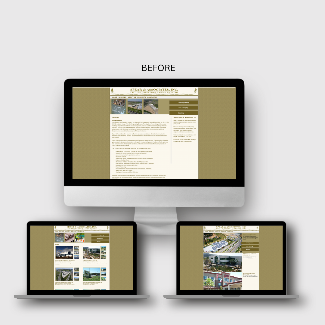 Old Website with limited functionality.