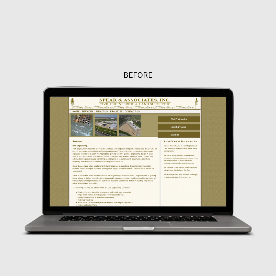 Old Website with limited functionality.