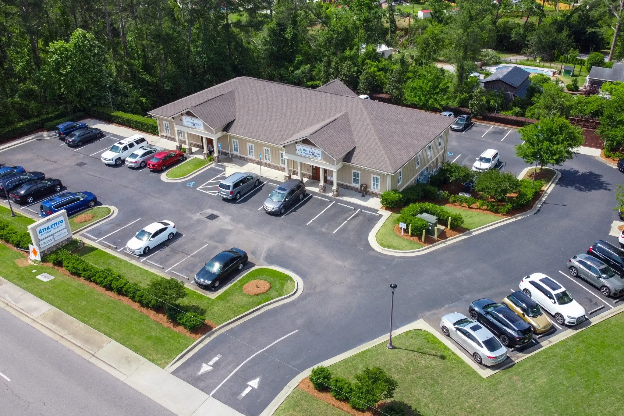 Aerial view of 440 Martintown Road medical office building in North Augusta, South Carolina.