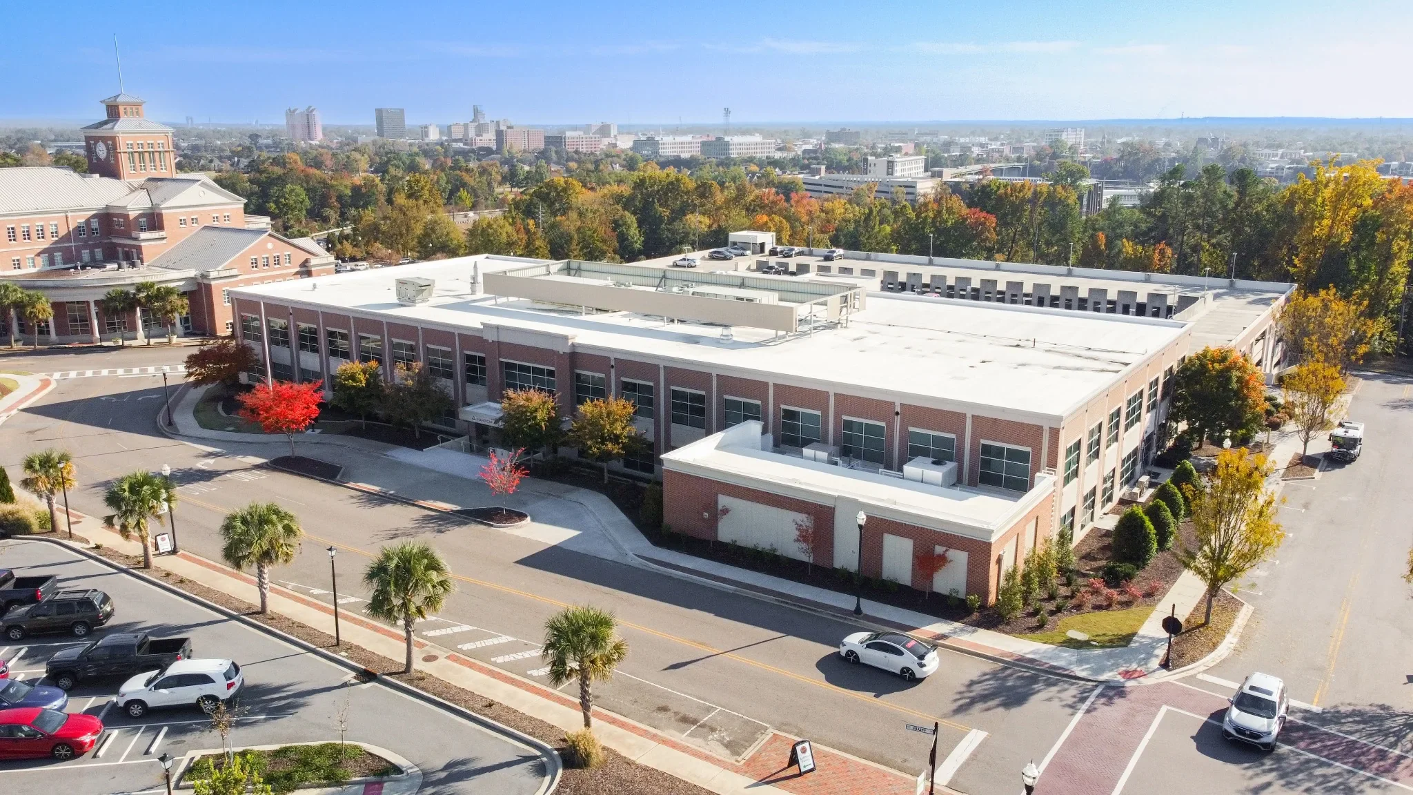 Aerial view of the Augusta Oncology Cancer Treatment Center medical facility in North Augusta, South Carolina.
