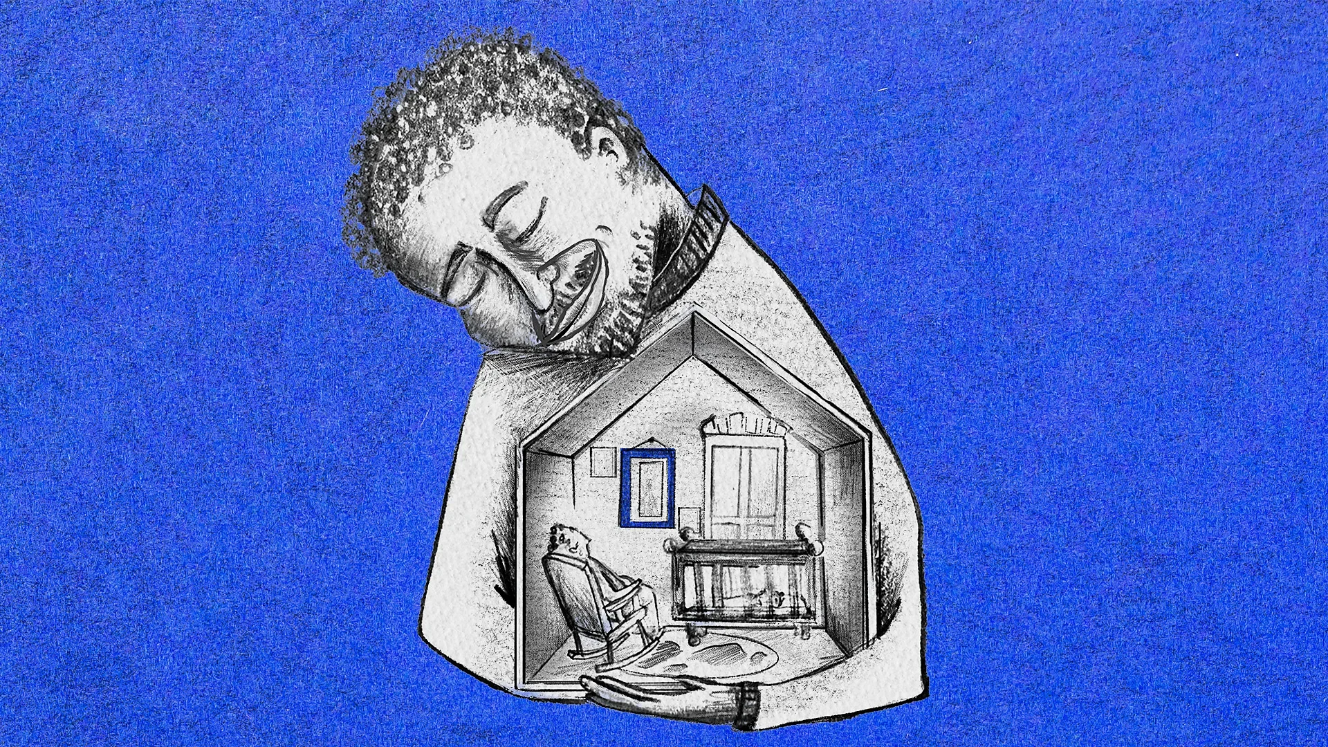 Man holding a newborn baby close to his chest