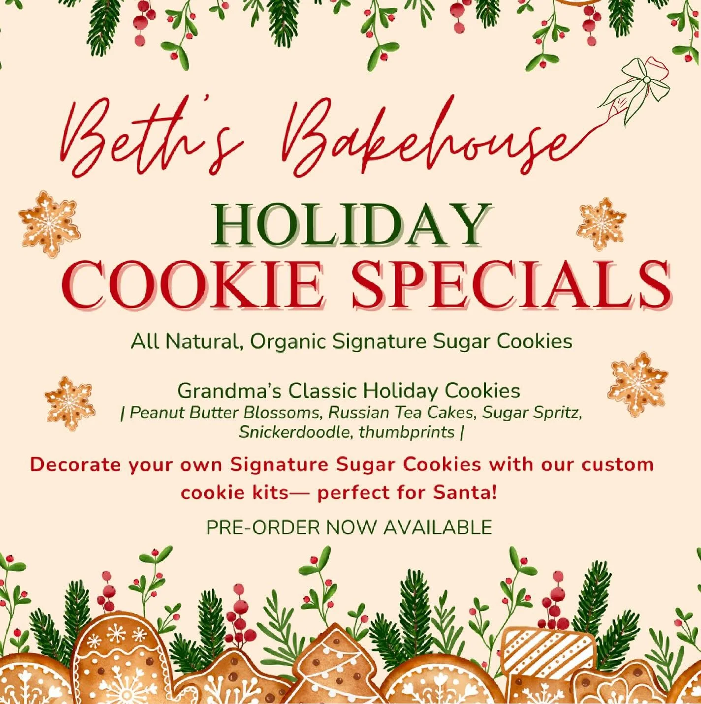Beth&rsquo;s Bakehouse is officially taking Holiday Orders 🎄✨ 
Pre-order now for the perfect sweets this holiday season 💌 
| Custom Sugar Cookies | Classic Cake Bakes | Cake Pops &amp; More | 
-
#cincinnatibakery #ohiobaker #custombaking #customcoo
