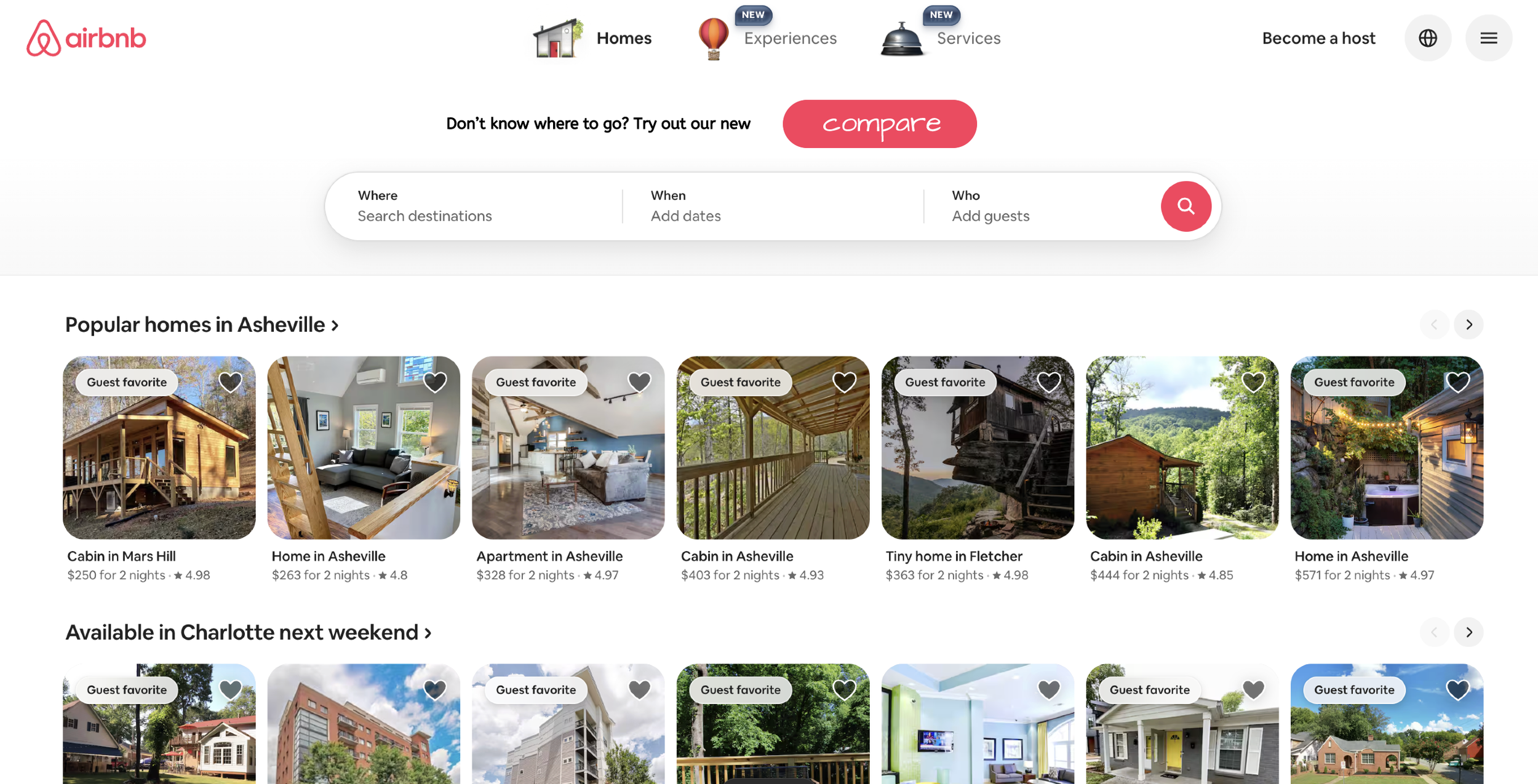 Airbnb Redesign: Airbnb Compare