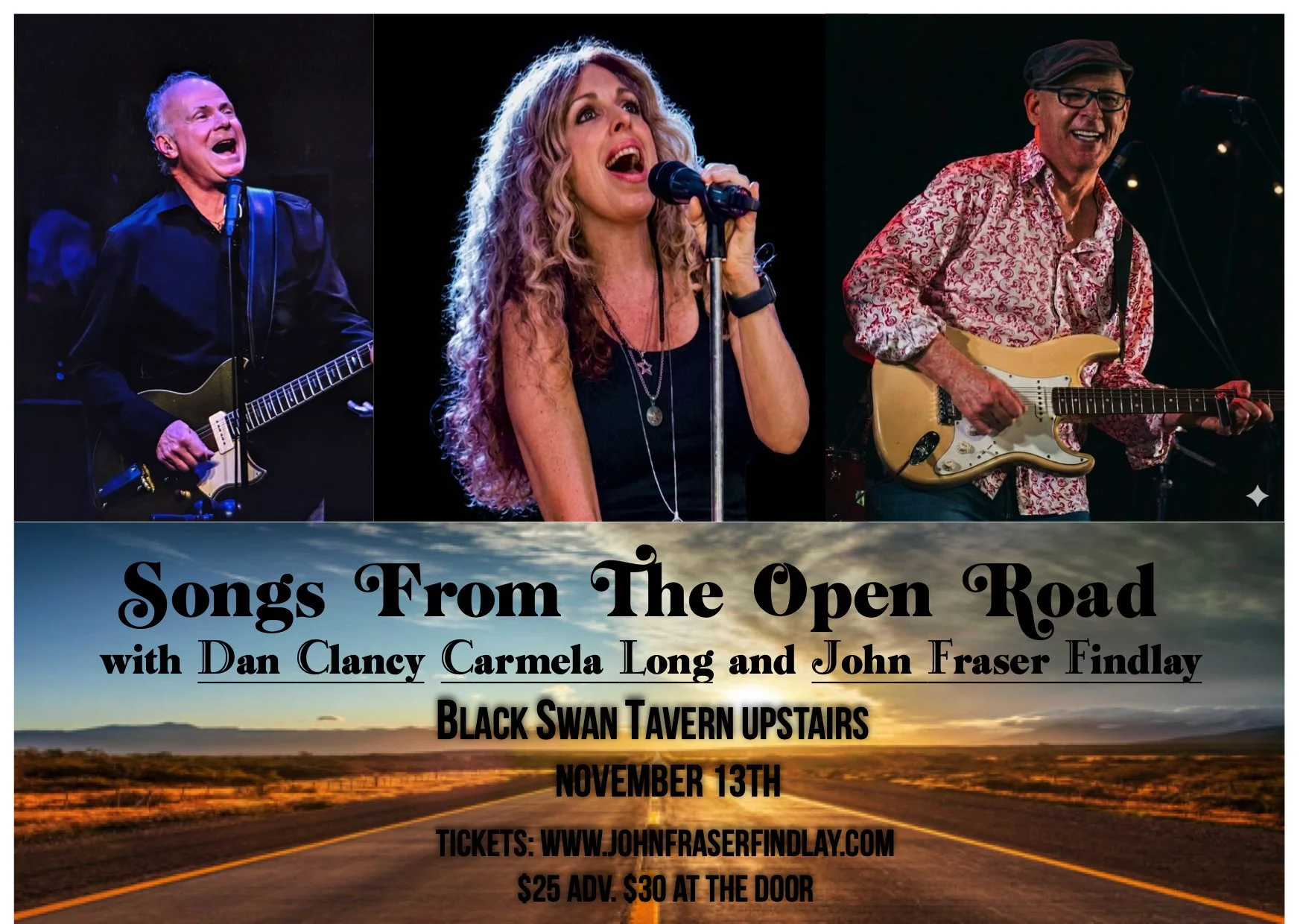 Songs From The Open Road with Dan Clancy, Carmela Long & John Fraser Findlay