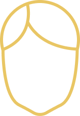 Outline of a person's head with hair styled into two buns.