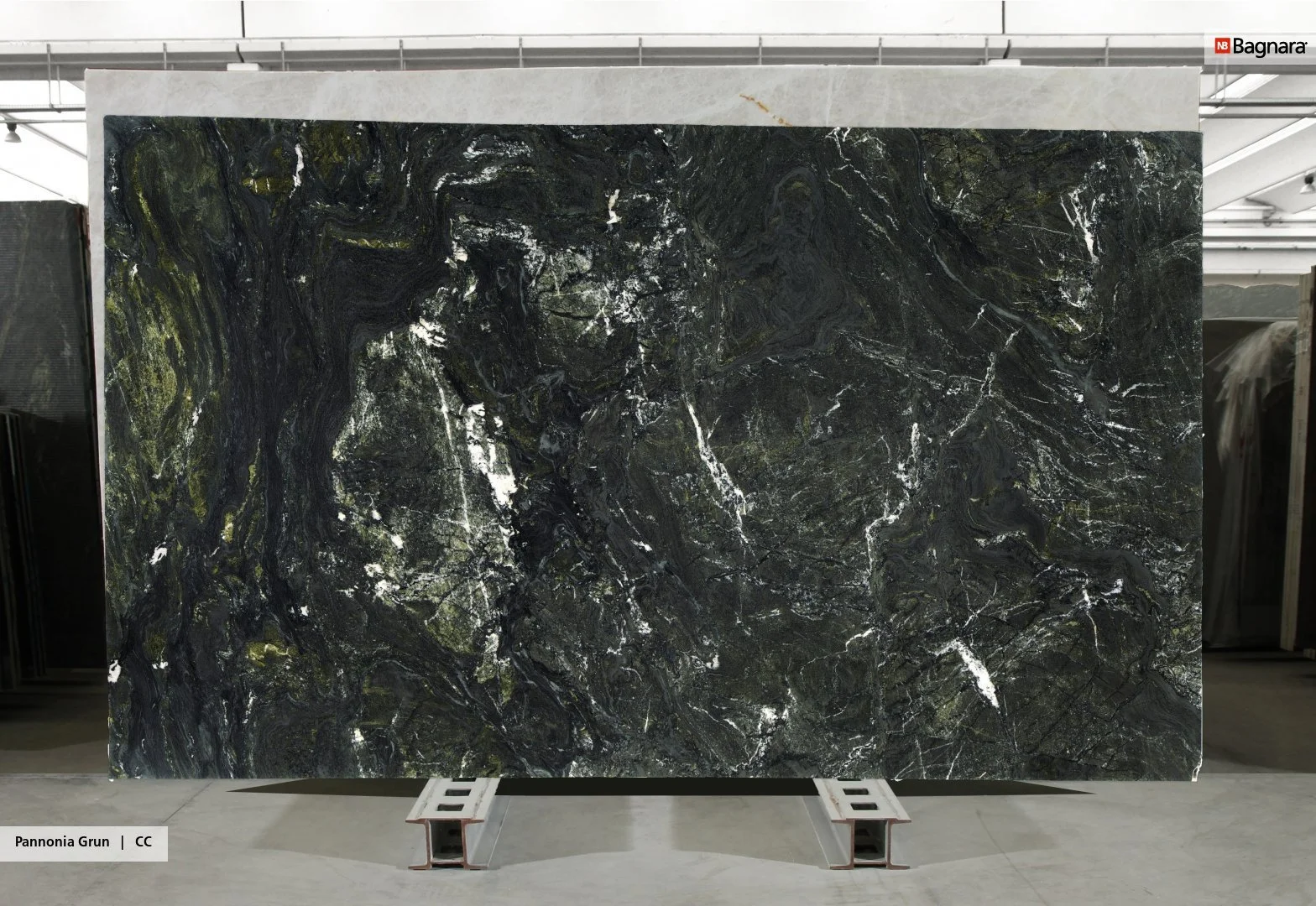 Bagnara Granite Pannonia Grun stone slab in warehouse