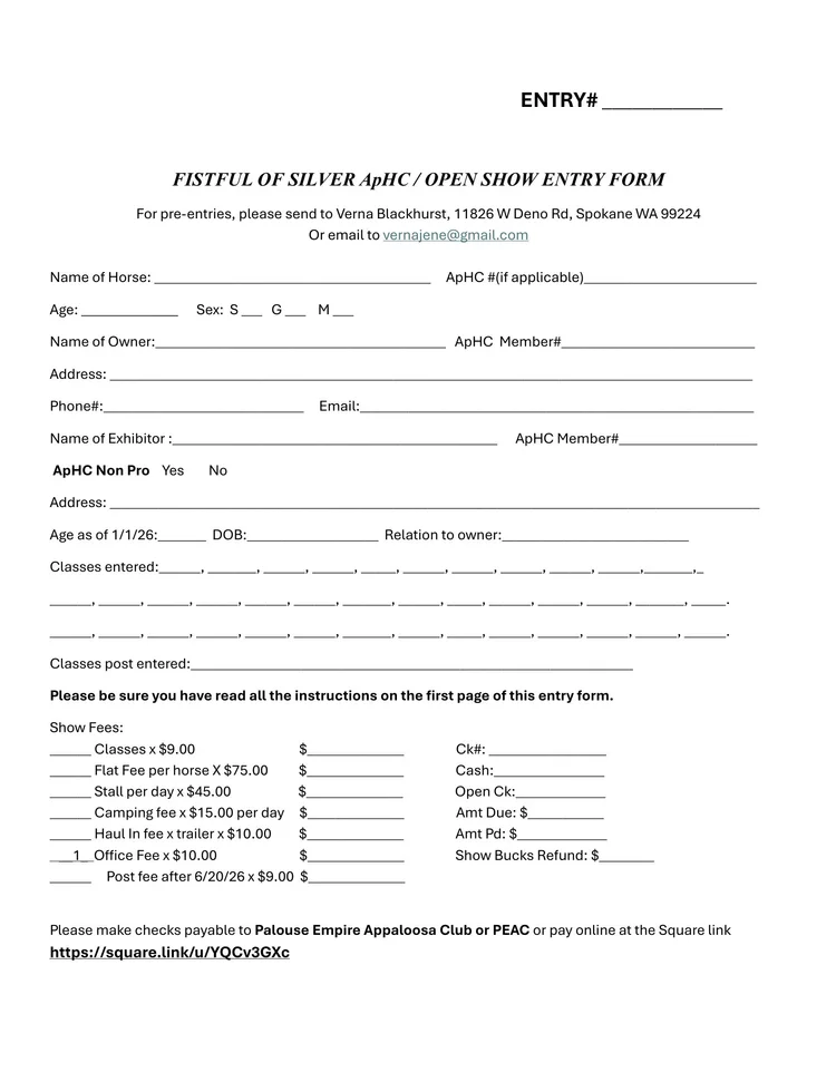 Entry Form