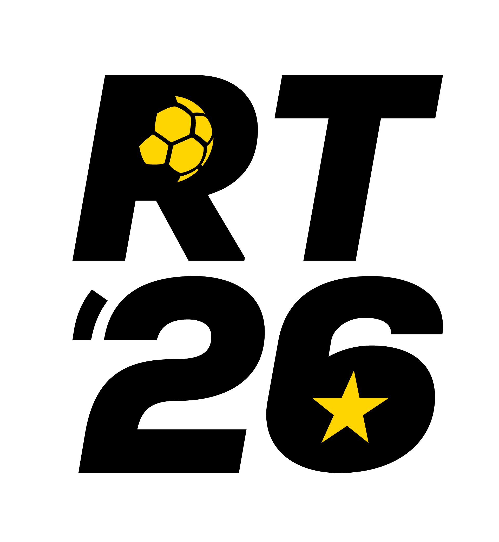 Black t-shirt with a yellow soccer ball graphic on the front, a yellow star near the bottom, and yellow text that reads "Soccer Star".