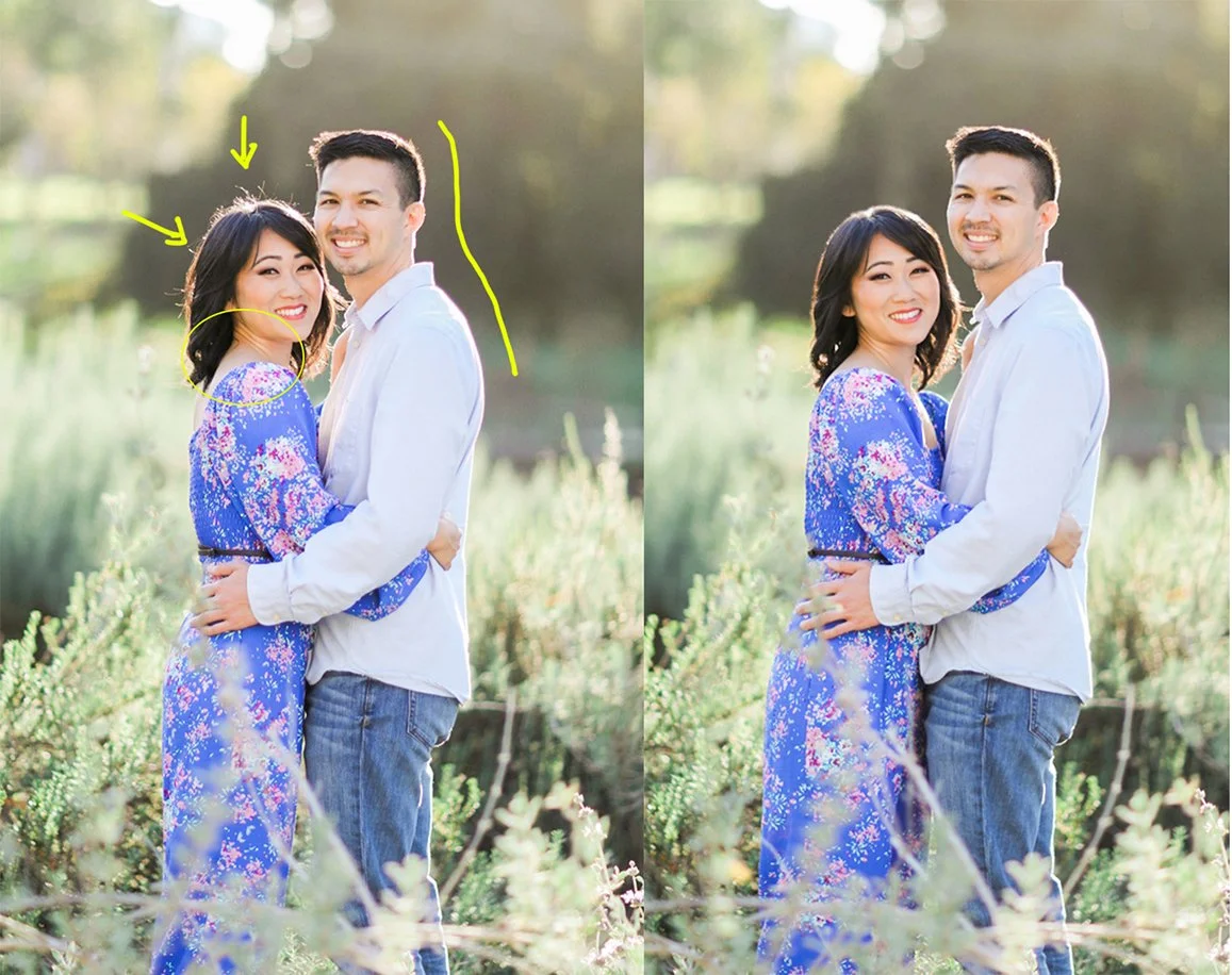 I adjusted her position so that her neck was slimmer and I had him stand up straighter so he had good posture and more height.