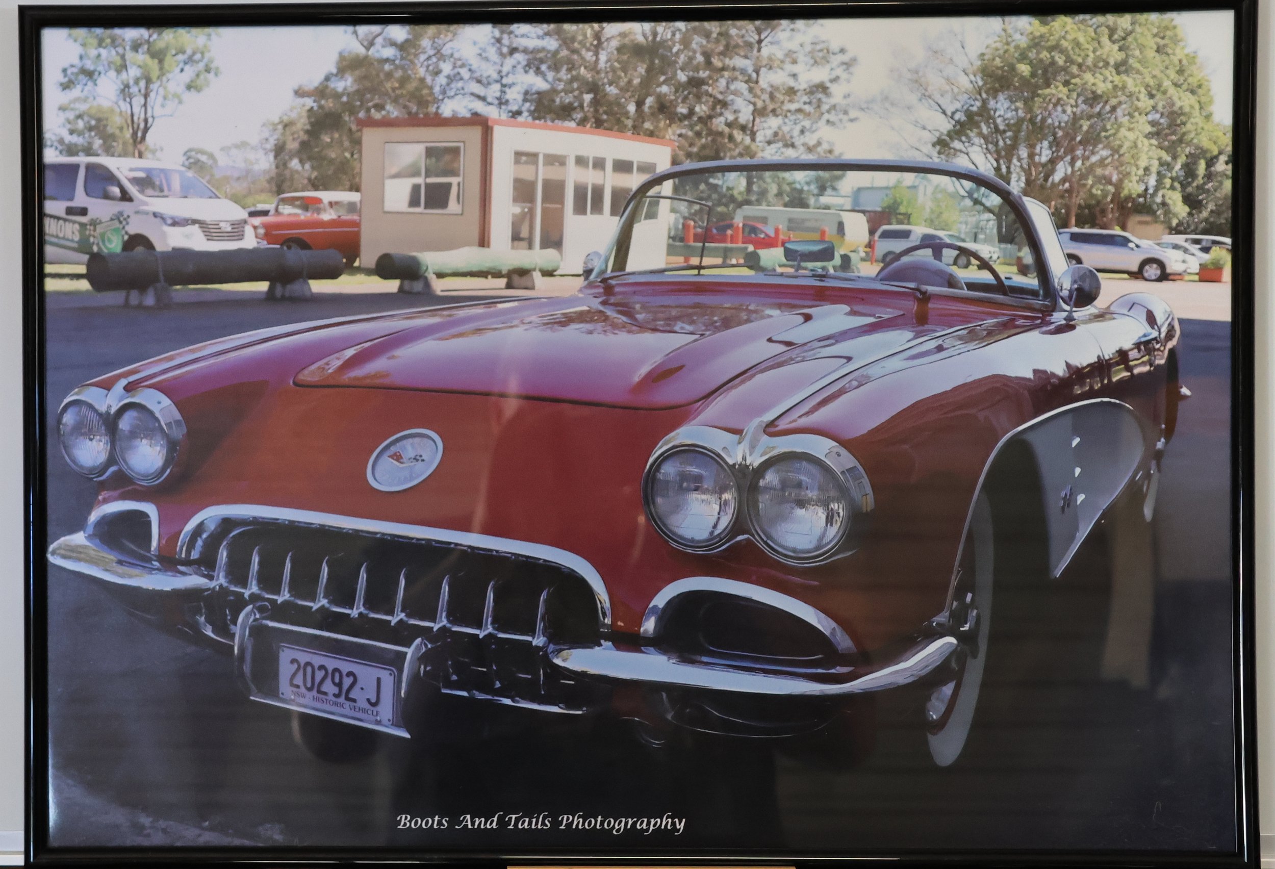 A2 Framed Print (420mm x 594mm ) 1960 Red Corvette