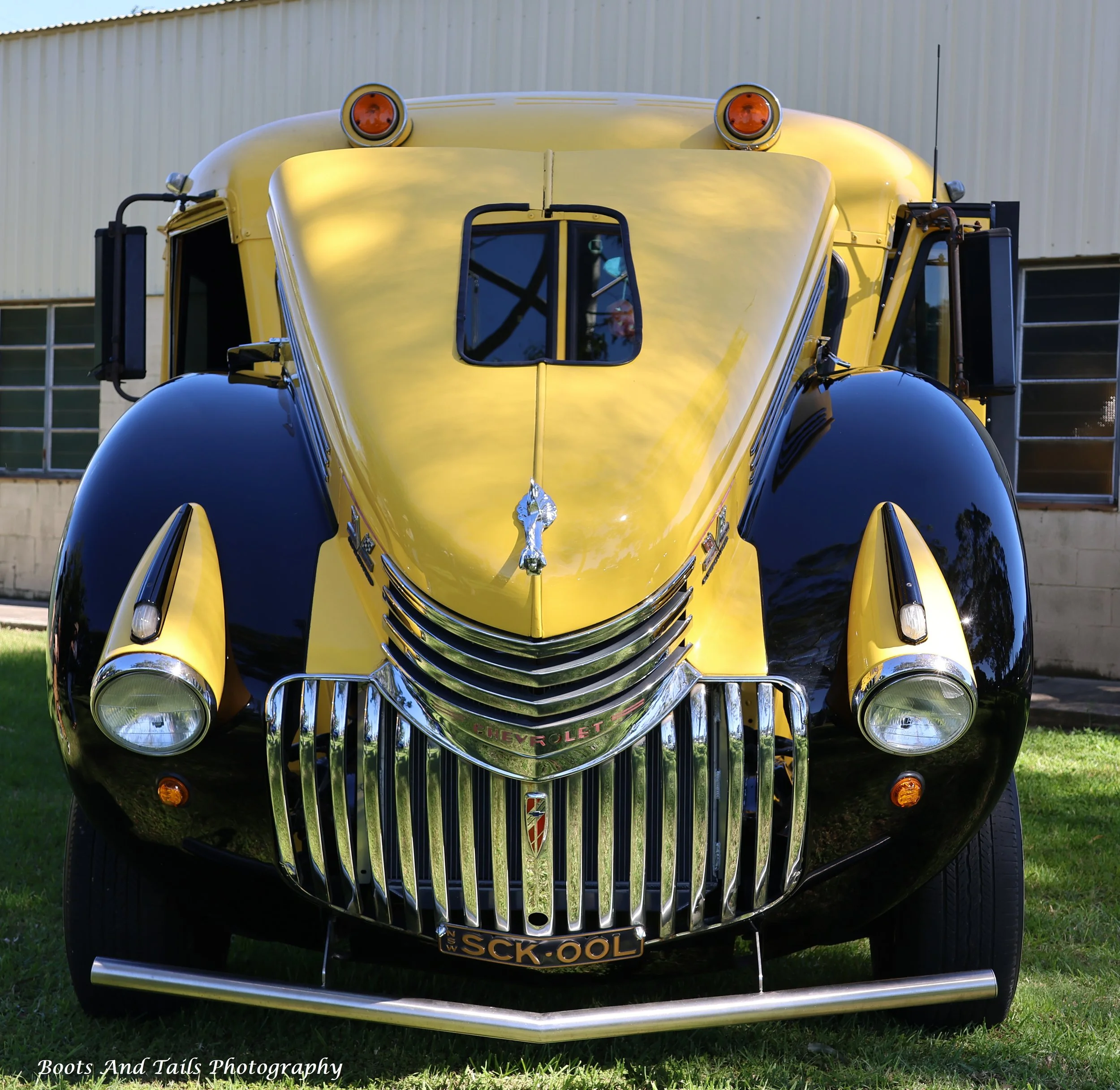 Hot Rod School Bus front  Hi Res Shot