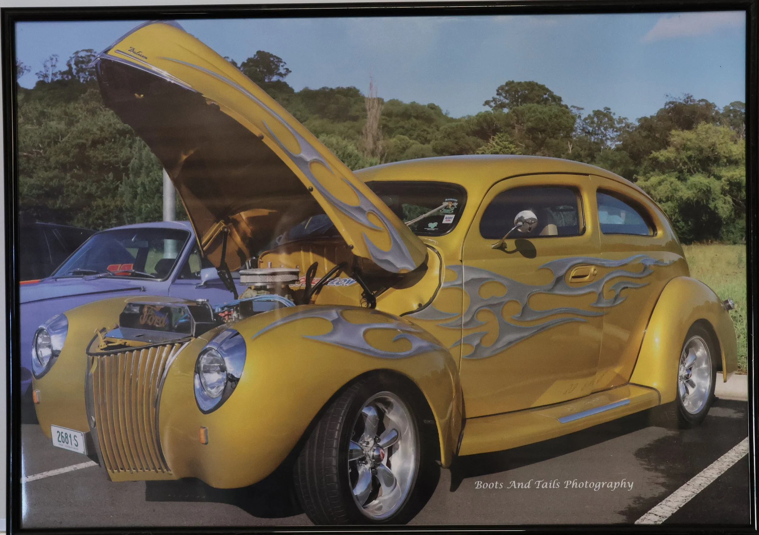 A2 Framed Print (420mm x 594mm ) 1938 Ford Hot Rod Gold