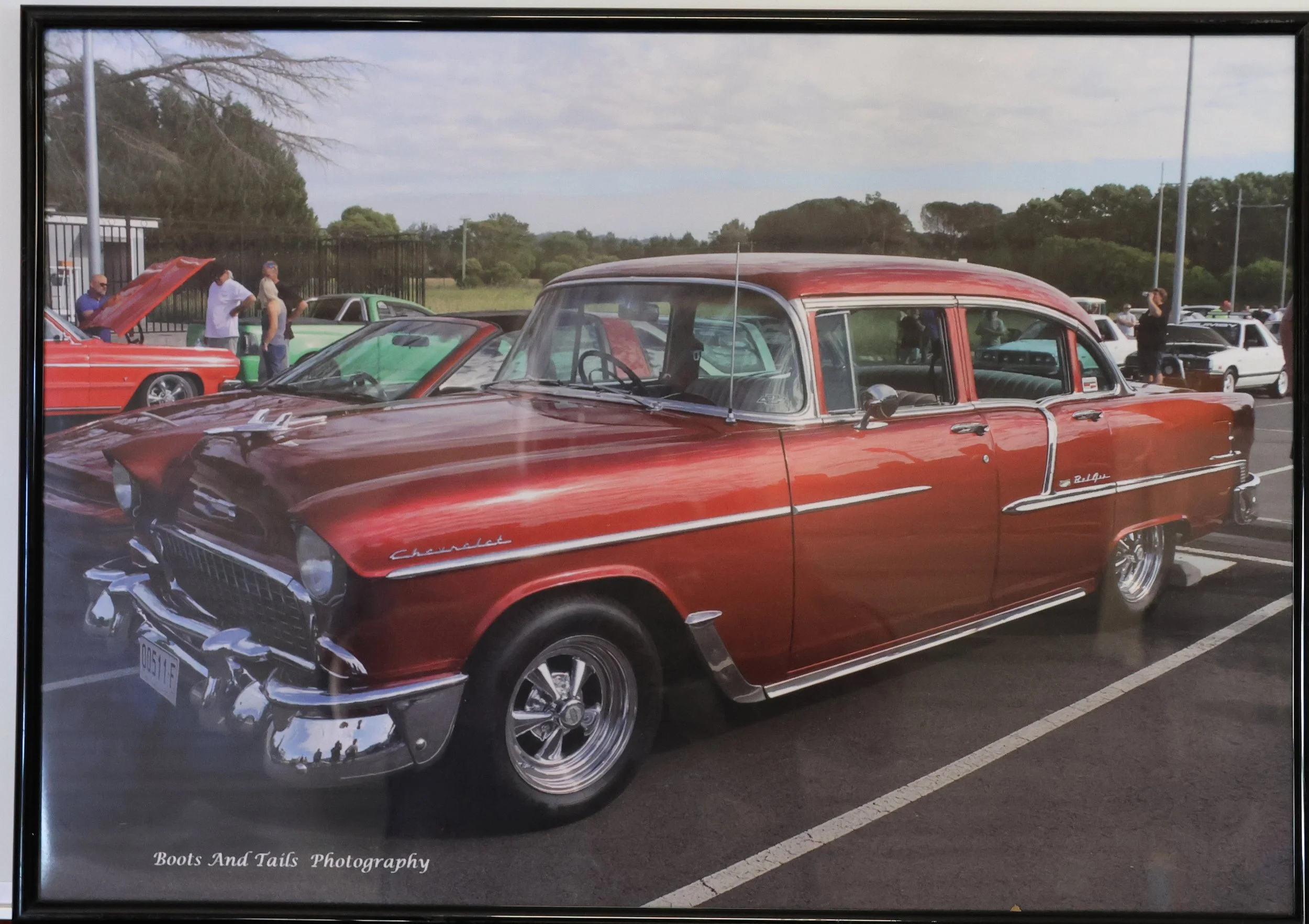 A2 Framed Print (420mm x 594mm ) 1955 Red Chevy
