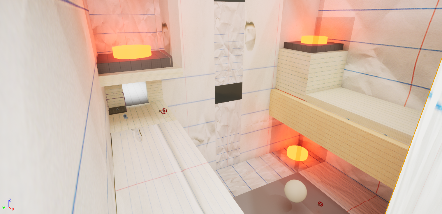 Upon activating the three buttons, our hero defeats the Paper Company! This final level puts our hero's skills to the test.