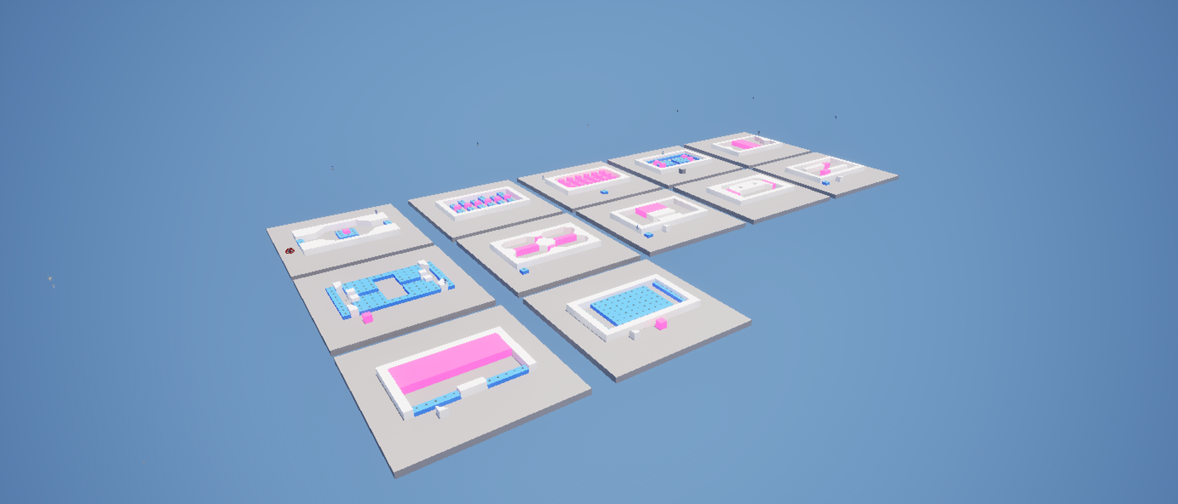 A total of twelve maps were designed for the game, each with unique ideas and challenges for each player to overcome.