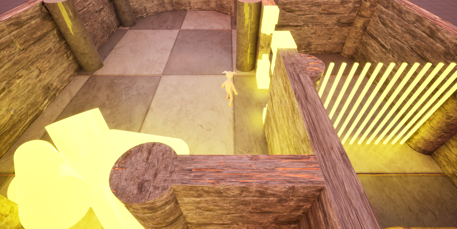 Players will need to fall in and out of Madness in order to navigate the castle's interior and find the king. Depending on the player's state, different paths in and out of the castle will open and close up.