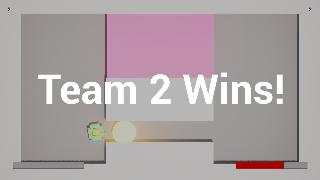 At the end of a match, the score is updated and a new map is loaded in.