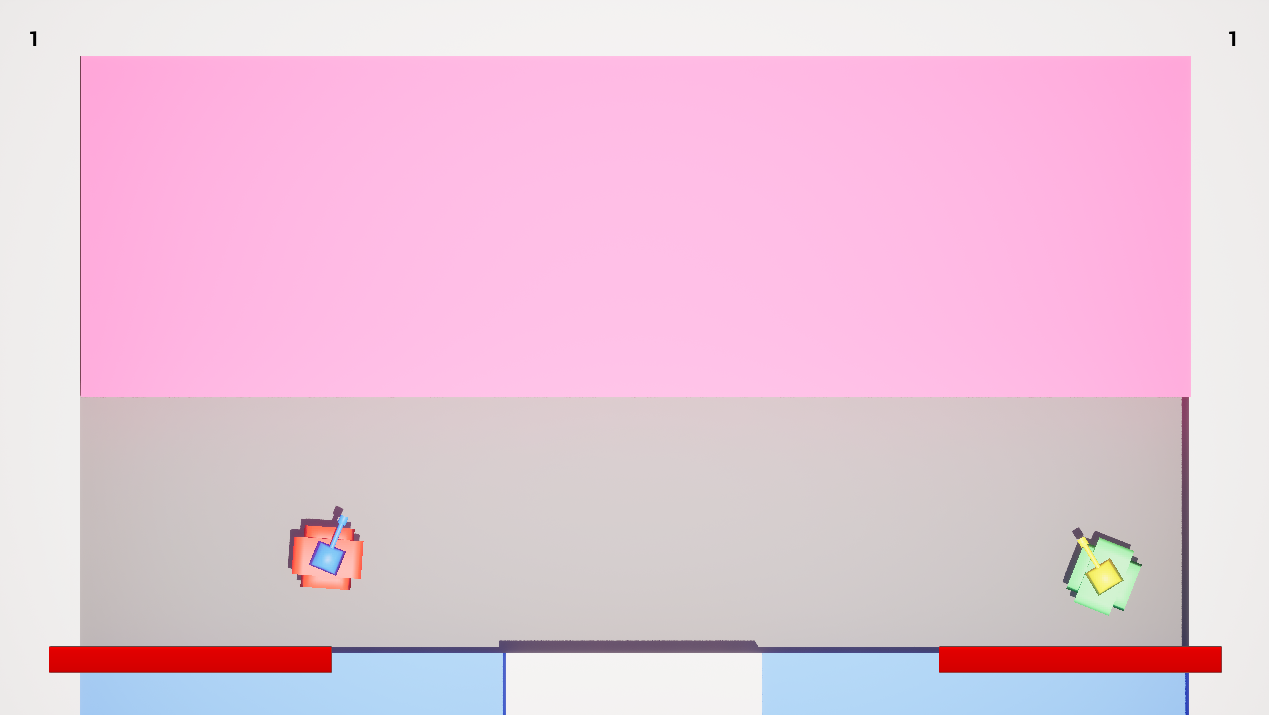 One arena was inspired by 1976's "Breakout". The more blocks area broken, the larger the combat space is.