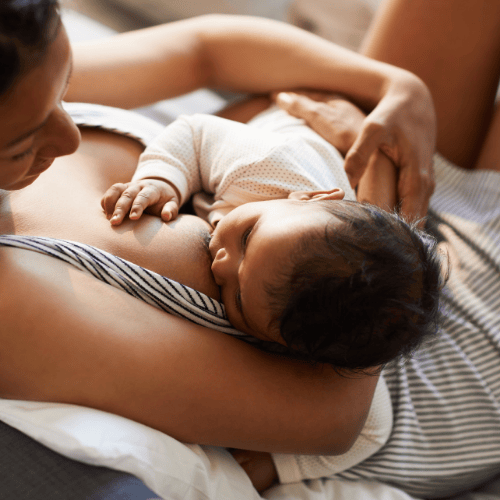 Woman breastfeeding her baby