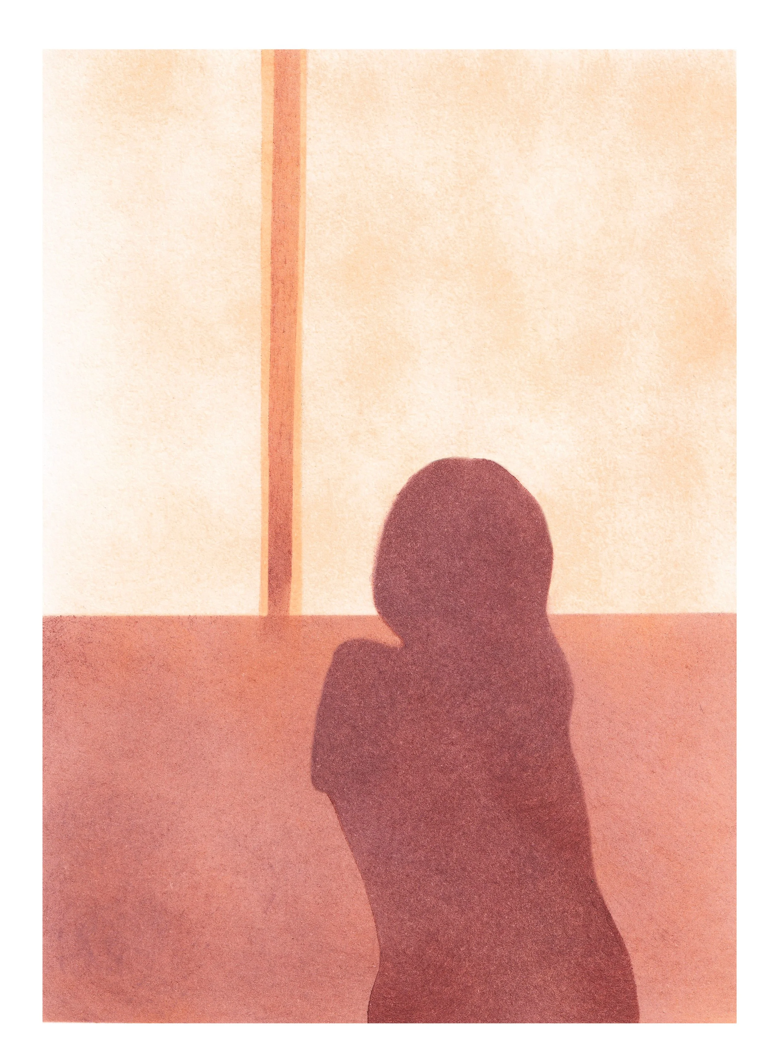 Ombre à la fenêtre n°1 - 18x24 cm