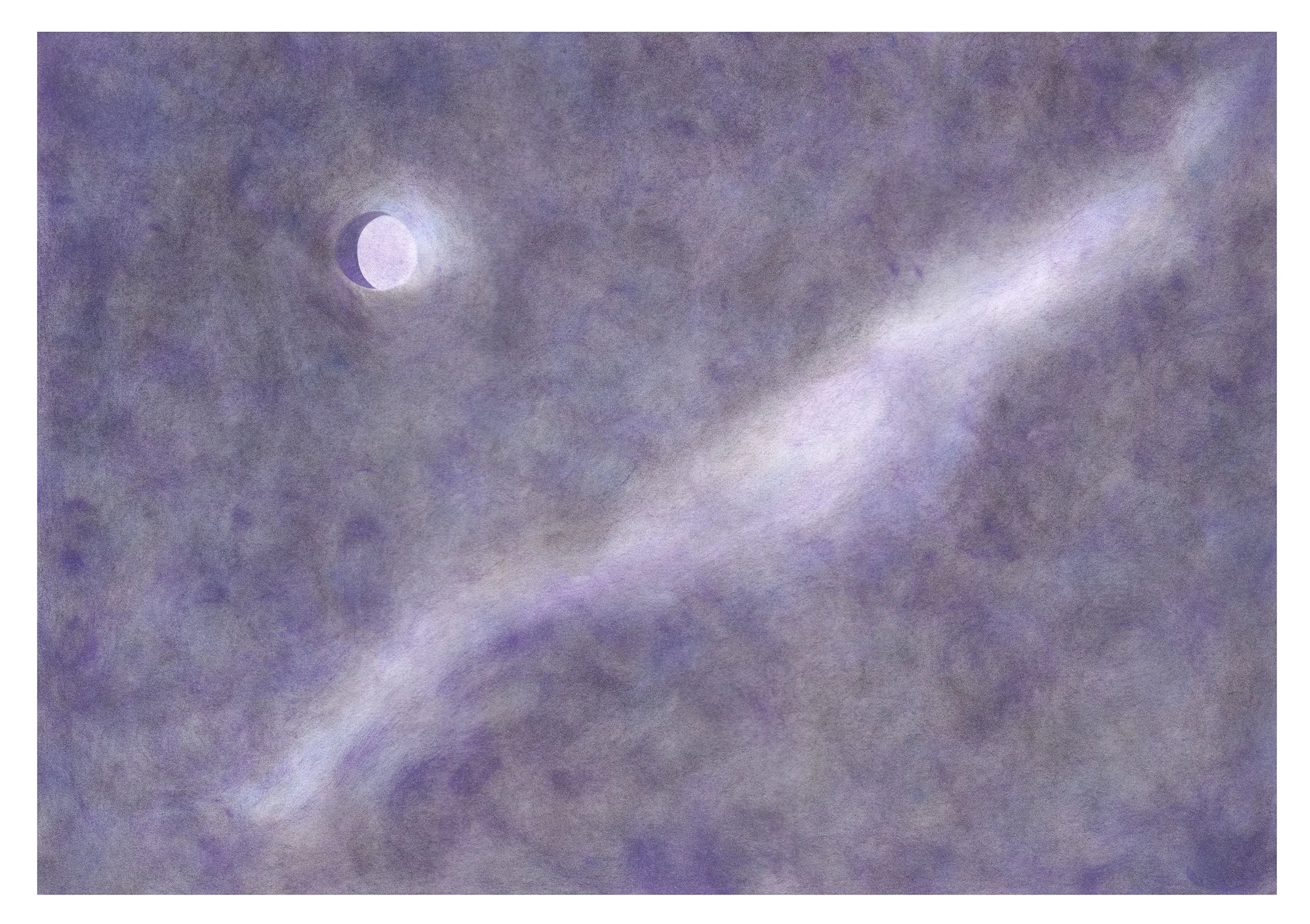 Lune & voie lactée - 36x51 cm