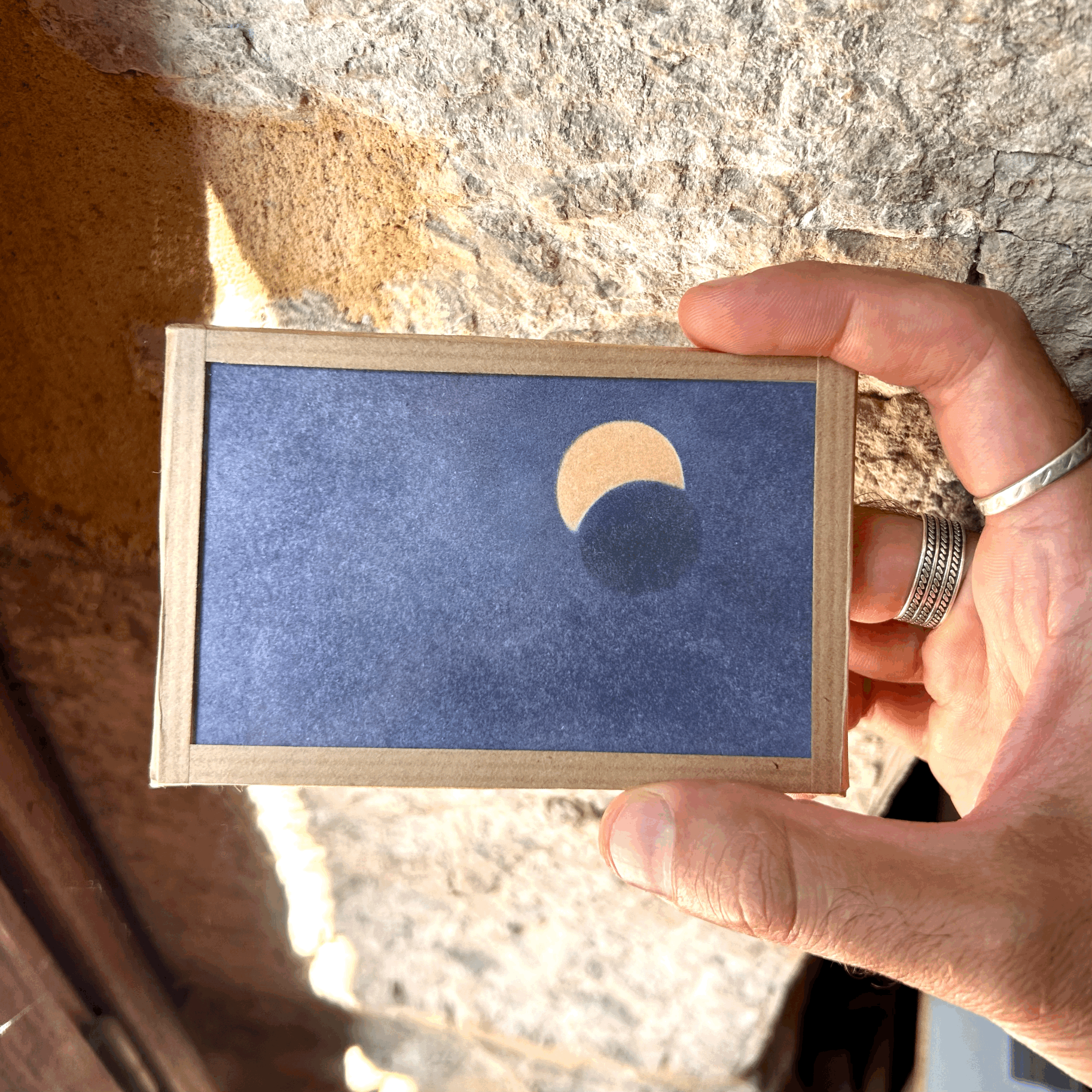 Mini illustration originale encadrée - Eclipse n°1, 12 août 2026