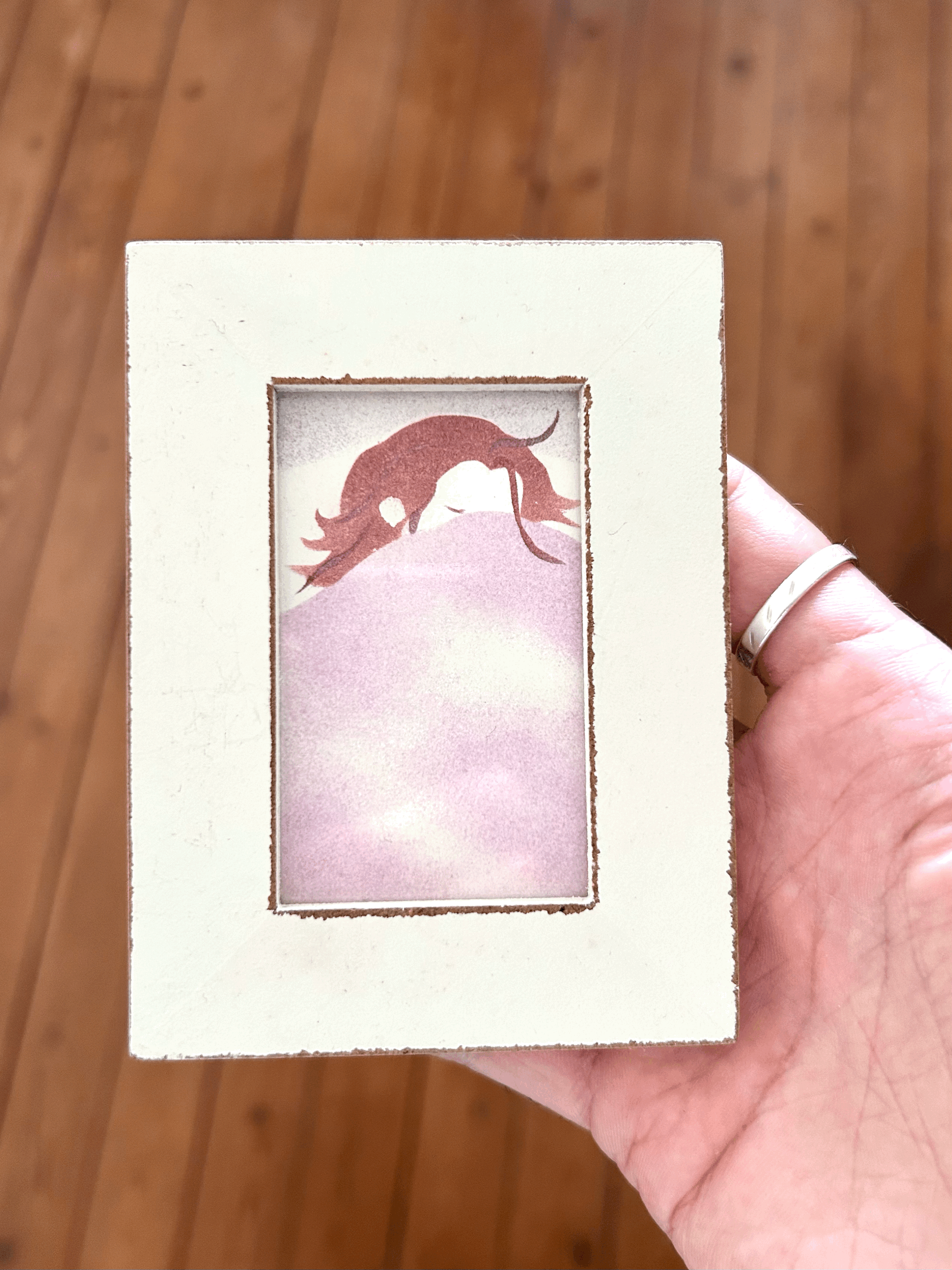 Mini illustration originale encadrée - Endormi n°5