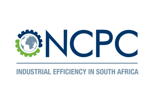 NCPC logo with a gear and globe icon, and the text 'NCPC' and 'Industrial Efficiency in South Africa'.