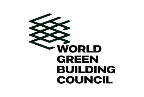 Logo of the World Green Building Council with a stylized green geometric shape resembling a leaf or building.